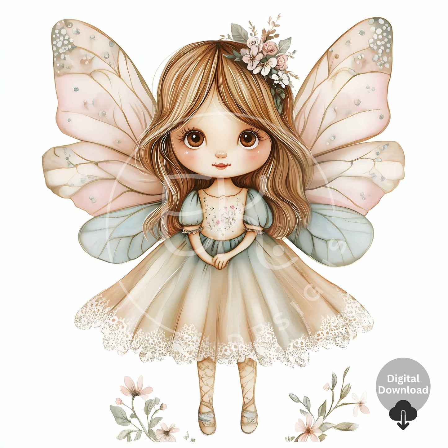 10 Whimsical Fairy Clipart Images – Cute Watercolor Fantasy Illustrations for Crafts & Journaling – Faith - Based Printable by Digital Kim Designs