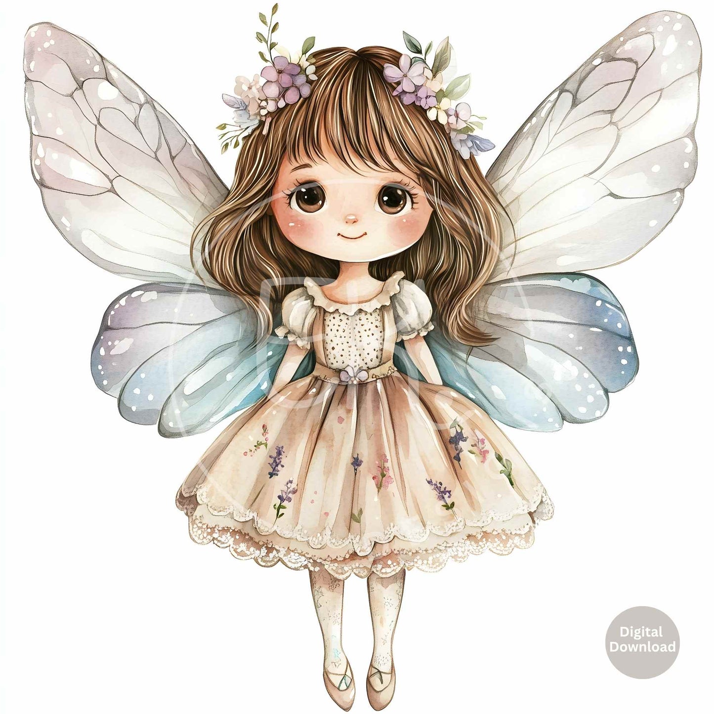 10 Whimsical Fairy Clipart Images – Cute Watercolor Fantasy Illustrations for Crafts & Journaling – Faith - Based Printable by Digital Kim Designs