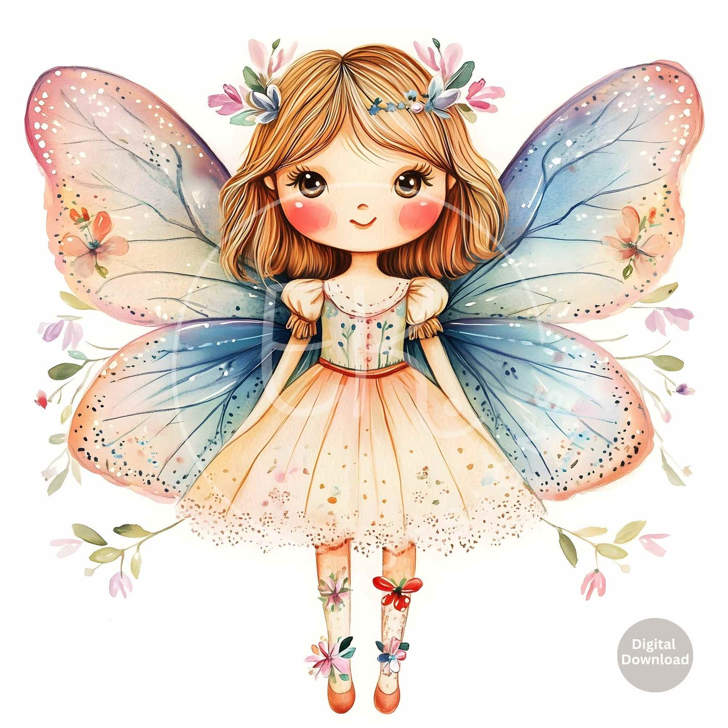 10 Whimsical Fairy Clipart Images – Cute Watercolor Fantasy Illustrations for Crafts & Journaling – Faith - Based Printable by Digital Kim Designs