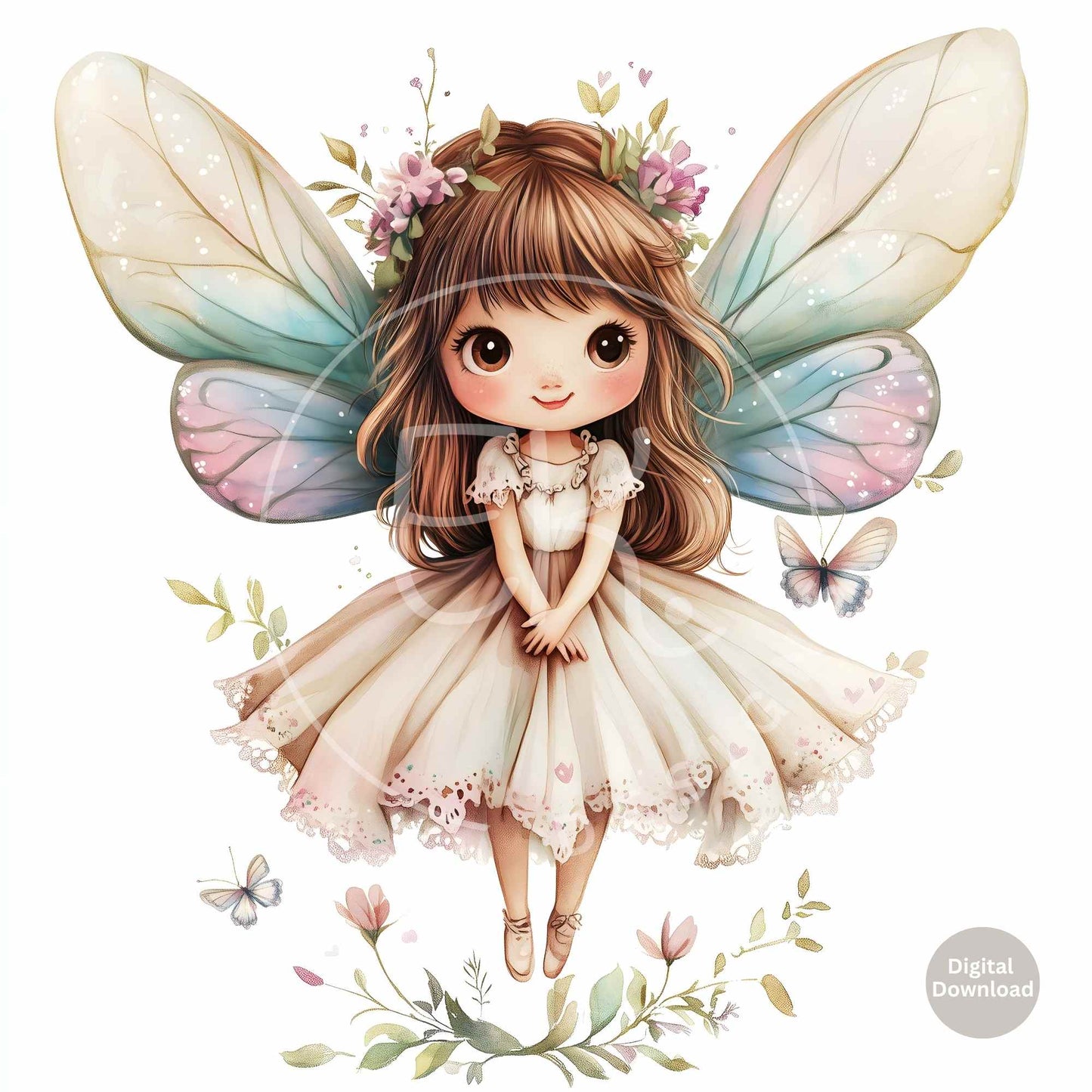10 Whimsical Fairy Clipart Images – Cute Watercolor Fantasy Illustrations for Crafts & Journaling – Faith - Based Printable by Digital Kim Designs