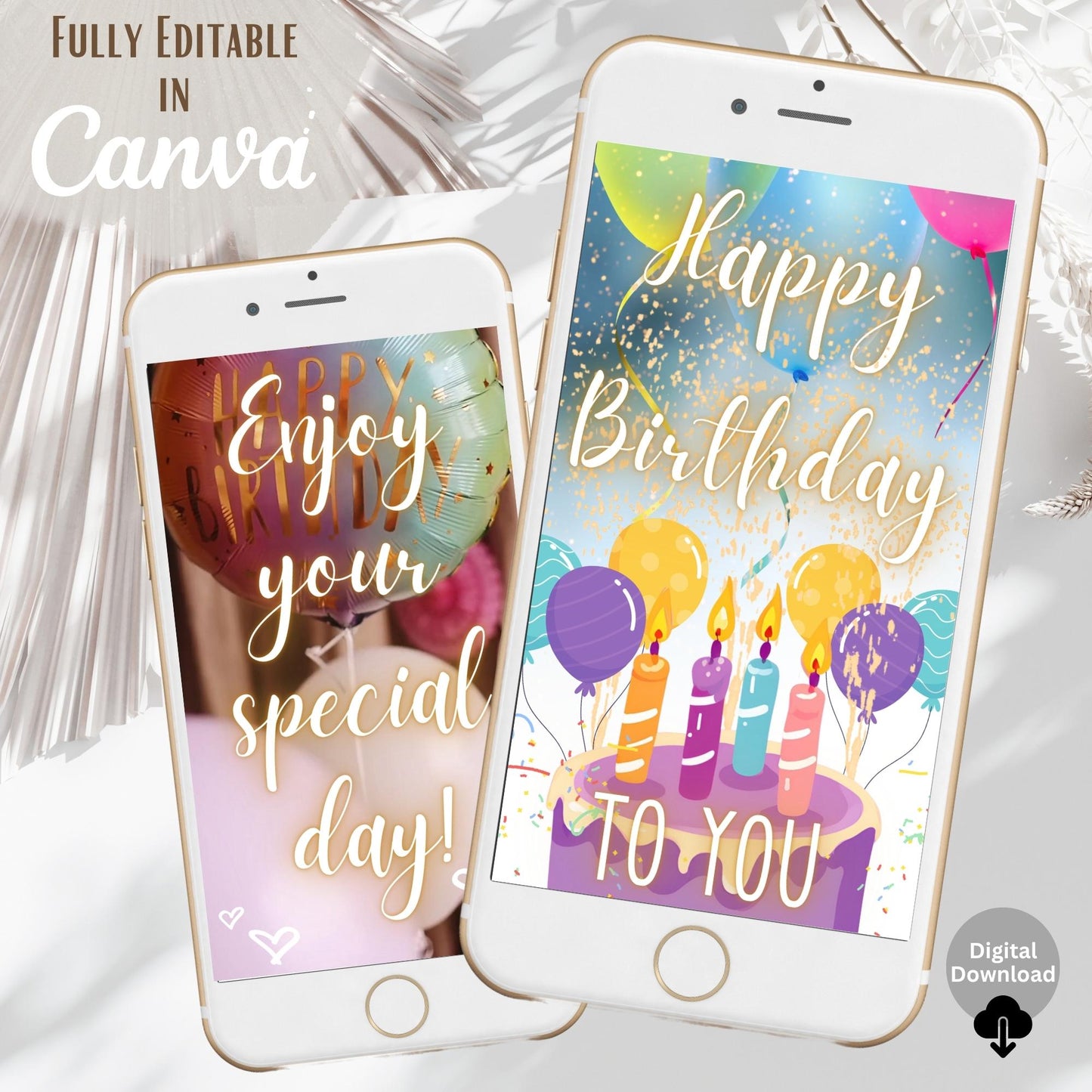 Animated Happy Birthday E - Card – Musical Video Greeting with Birthday Song (Digital Download) – Faith - Based Printable by Digital Kim Designs