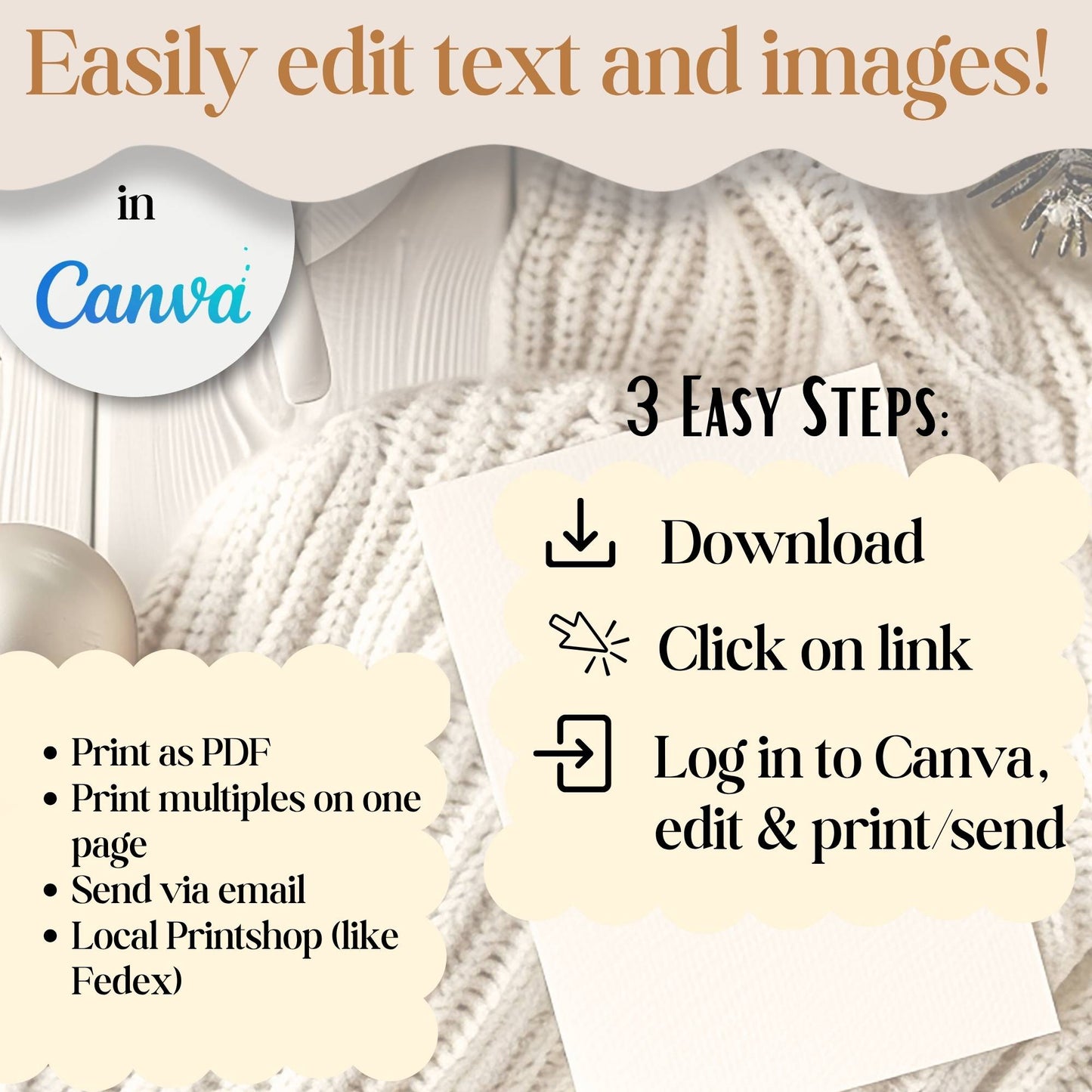Editable Christmas Tree Card Template | Modern Holiday Canva Design – Digital Printable by Digital Kim Designs