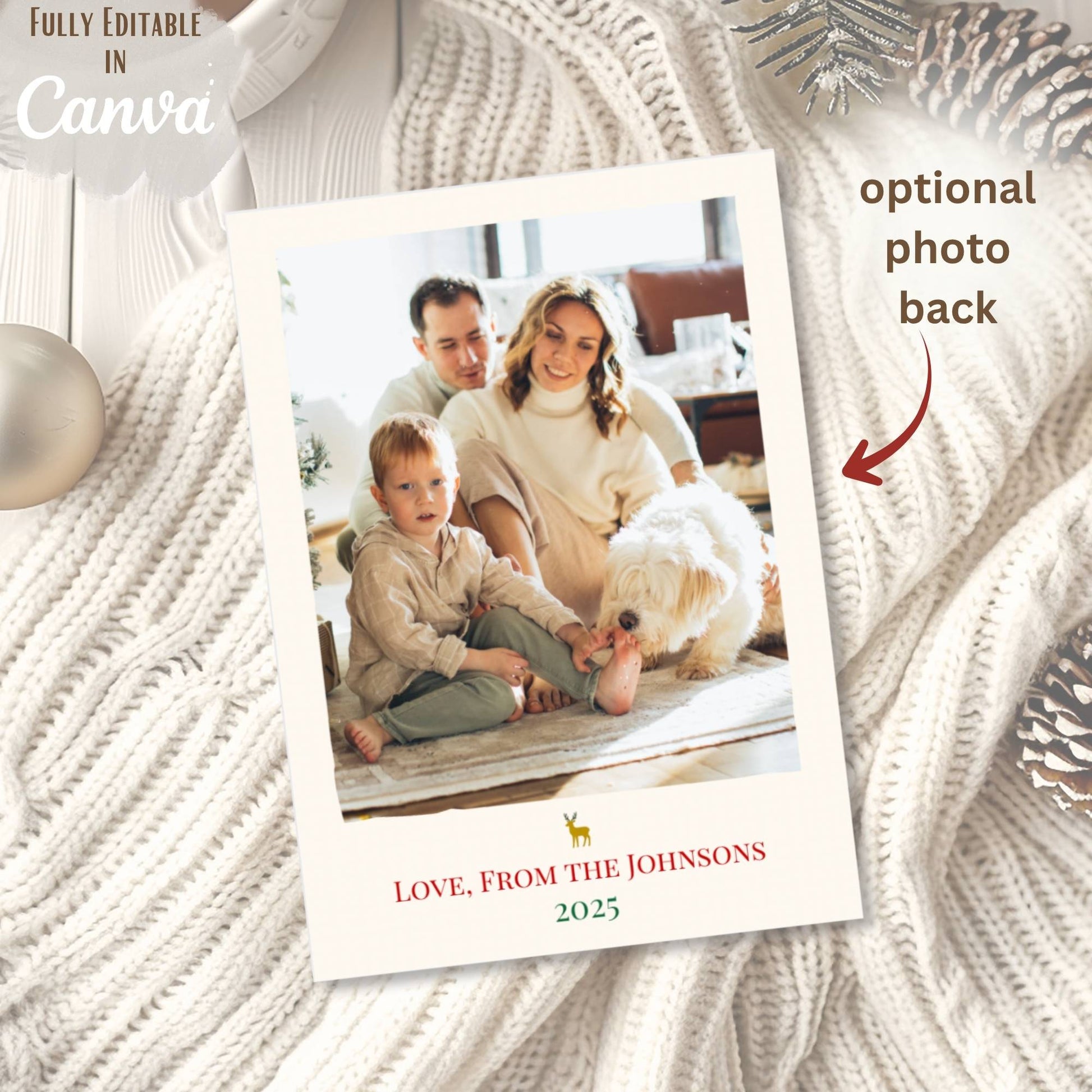 Editable Christmas Tree Card Template | Modern Holiday Canva Design – Digital Printable by Digital Kim Designs