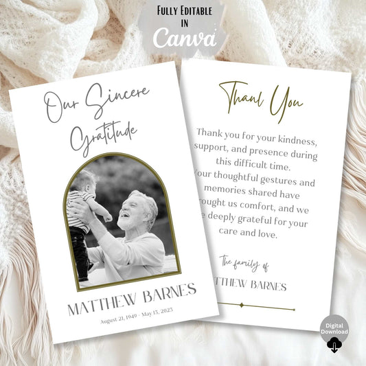 Editable LDS Funeral Thank You Card – 4x6 Folded Canva Template – Printable Celebration of Life Gratitude Card – Faith - Based Printable by Digital Kim Designs