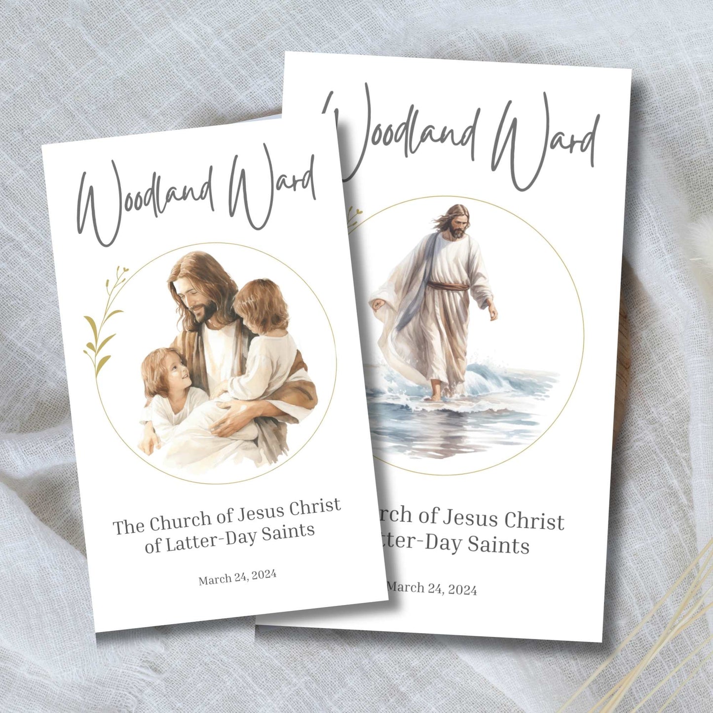 Editable LDS Sacrament Program Template – Printable Canva Church Bulletin – Faith - Based Printable by Digital Kim Designs