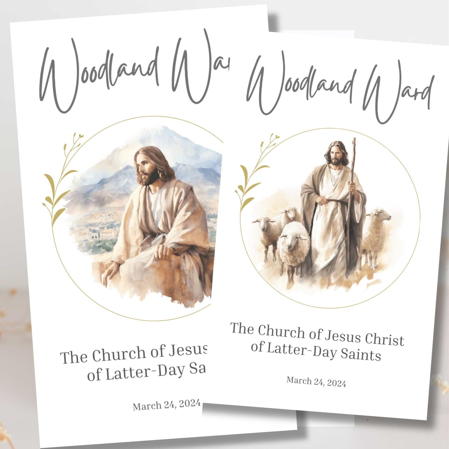 Editable LDS Sacrament Program Template – Printable Canva Church Bulletin – Faith - Based Printable by Digital Kim Designs