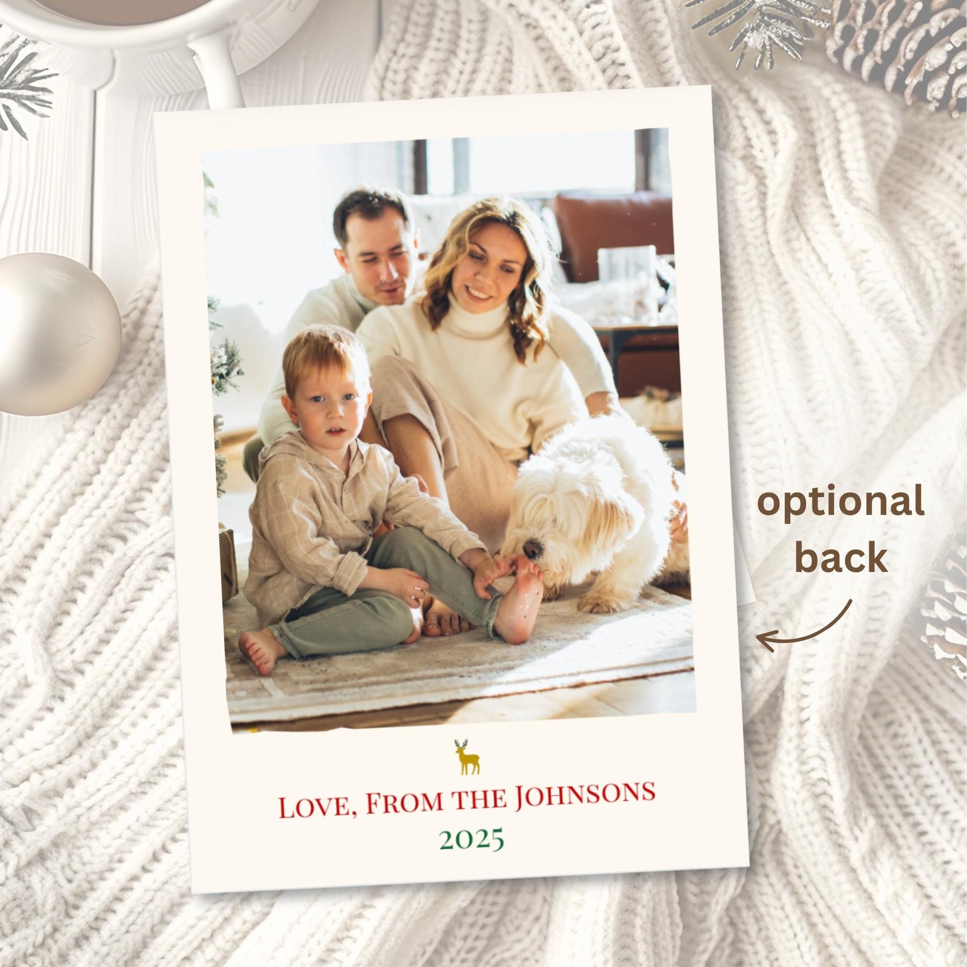 Editable Reindeer Christmas Card Template | Modern Holiday Canva Design (Digital Download) – Digital Printable by Digital Kim Designs