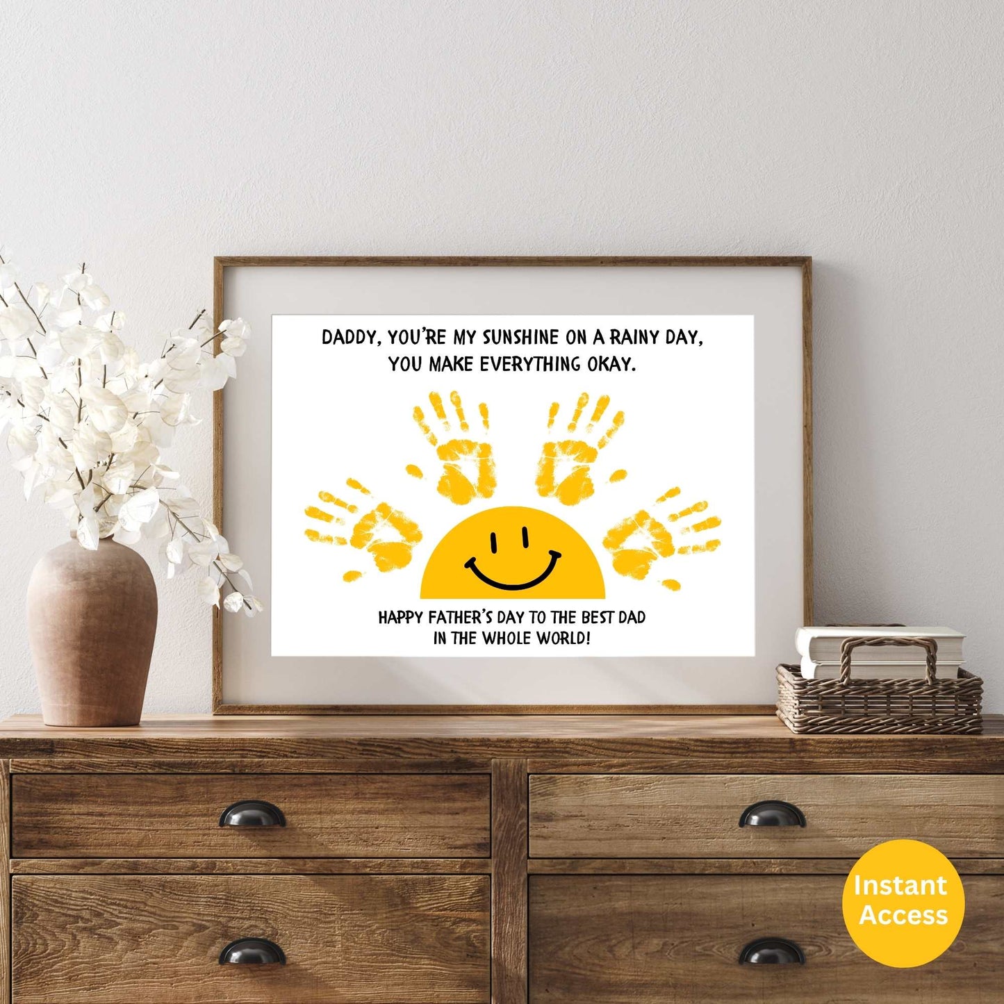 Father’s Day Handprint Craft – “You’re My Sunshine” Printable Gift for Dad – Instant Download – Faith - Based Printable by Digital Kim Designs
