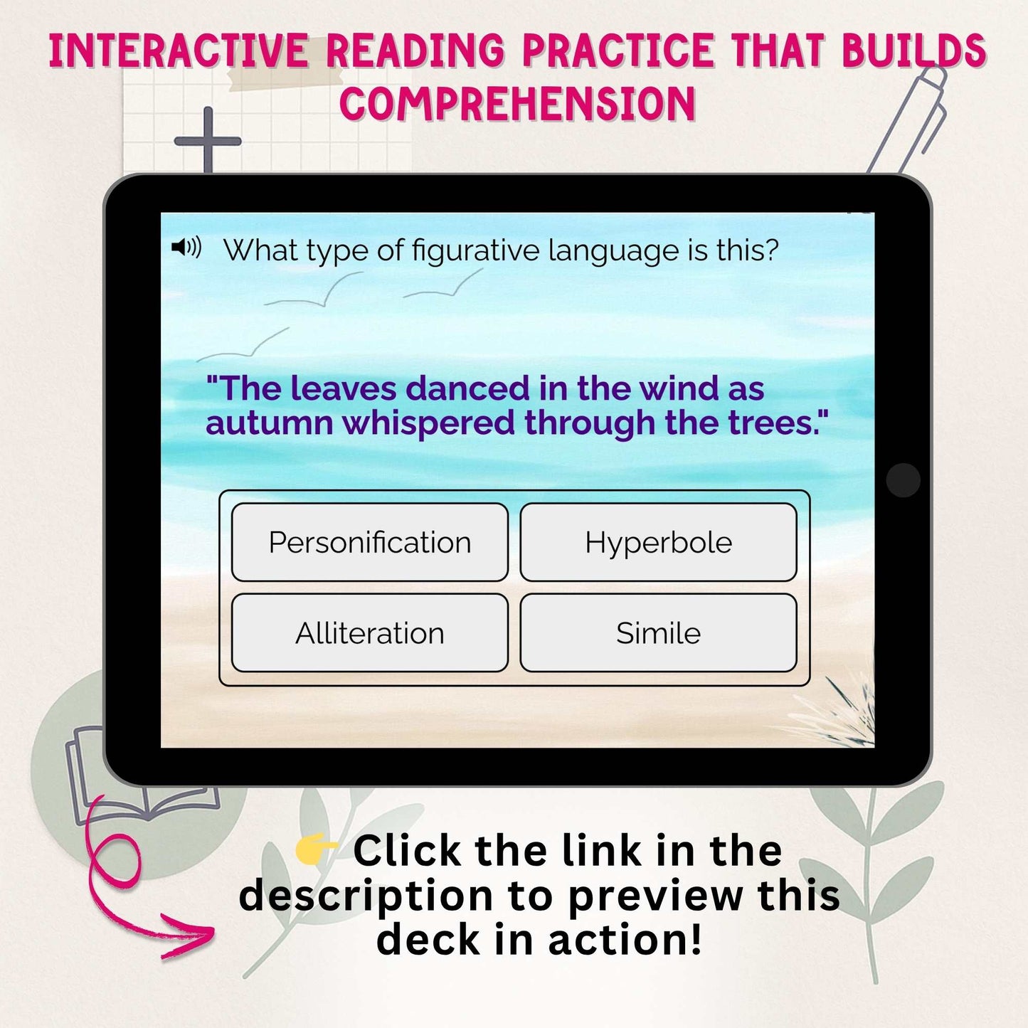 Figurative Language Boom Cards™ | 40 Interactive ELA Task Cards for Grades 4–7 – Faith - Based Printable by Digital Kim Designs