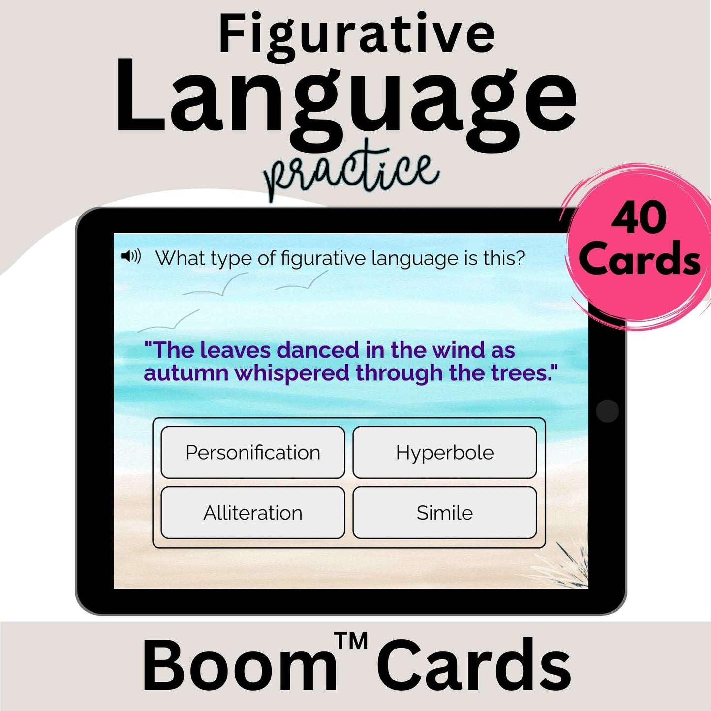 Figurative Language Boom Cards™ | 40 Interactive ELA Task Cards for Grades 4–7 – Faith - Based Printable by Digital Kim Designs