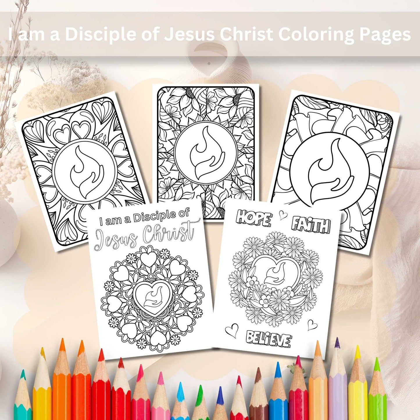 I Am a Disciple of Jesus Christ – Printable LDS Coloring Pages for Youth & Adults – Faith - Based Printable by Digital Kim Designs