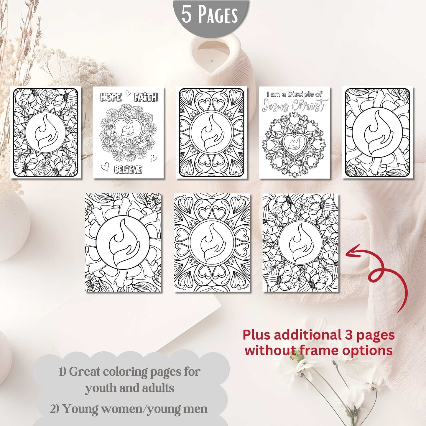 I Am a Disciple of Jesus Christ – Printable LDS Coloring Pages for Youth & Adults – Faith - Based Printable by Digital Kim Designs