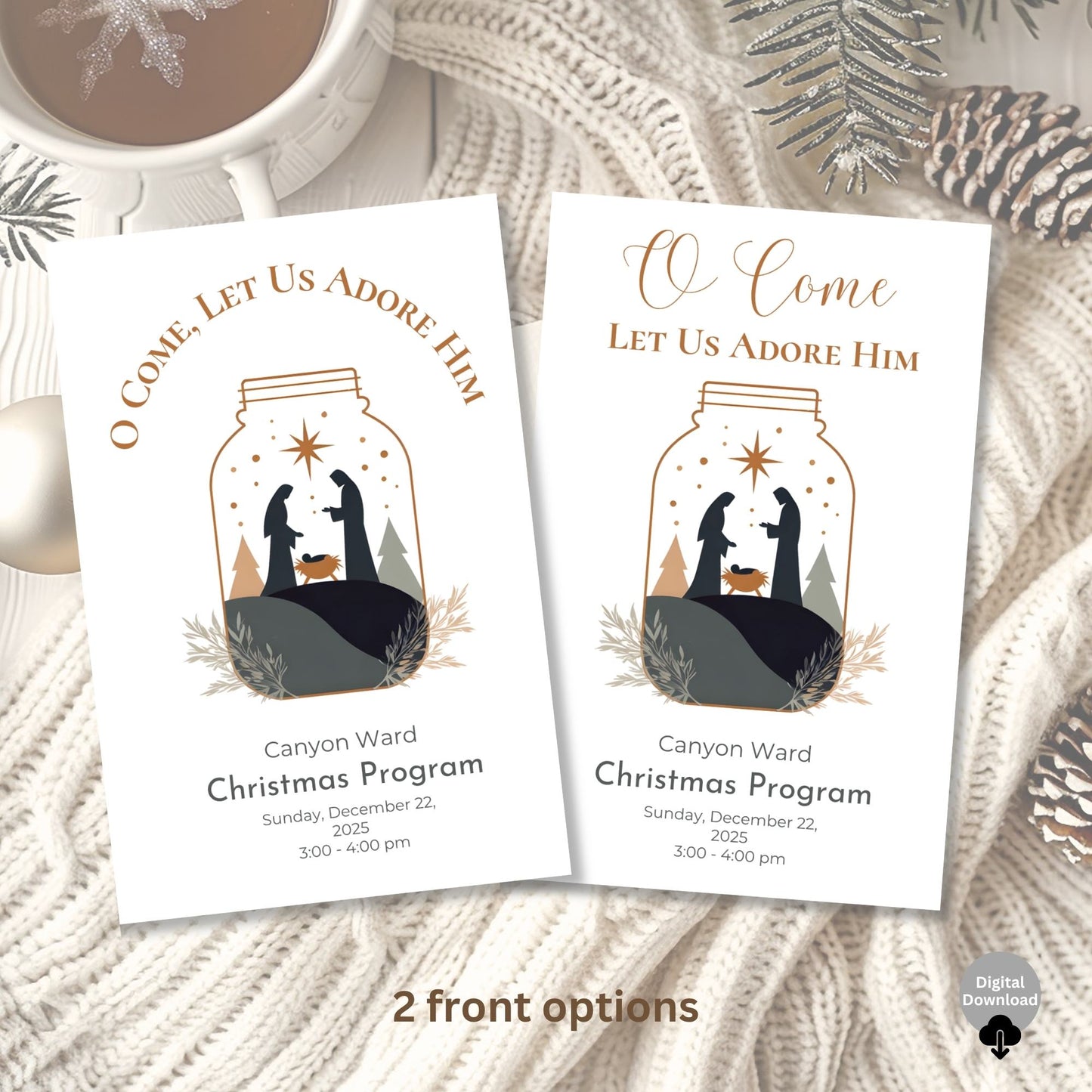 LDS Sacrament Meeting Program | Christmas Canva Template | Editable Church Printable Digital Download – Digital Printable by Digital Kim Designs