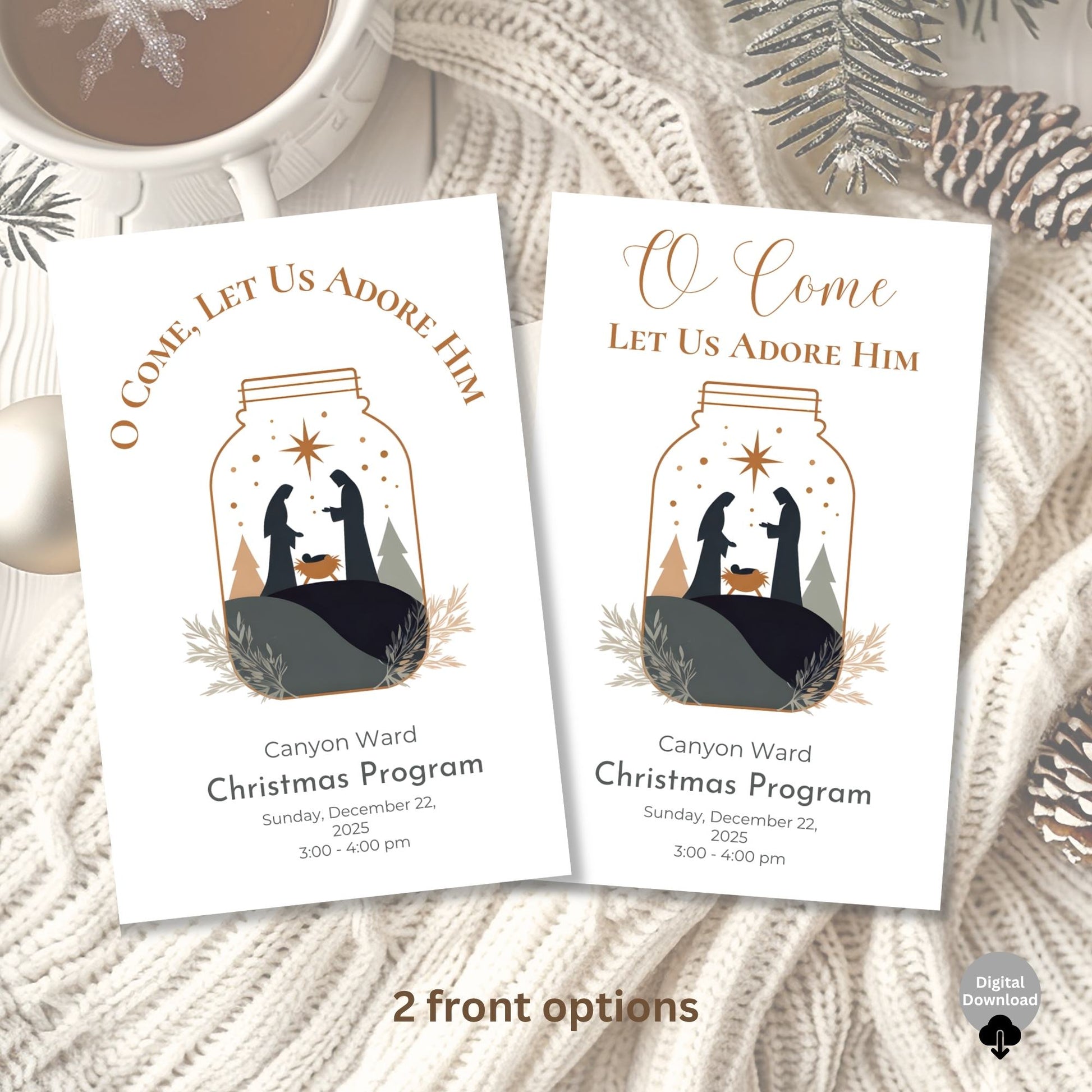LDS Sacrament Meeting Program | Christmas Canva Template | Editable Church Printable Digital Download – Digital Printable by Digital Kim Designs