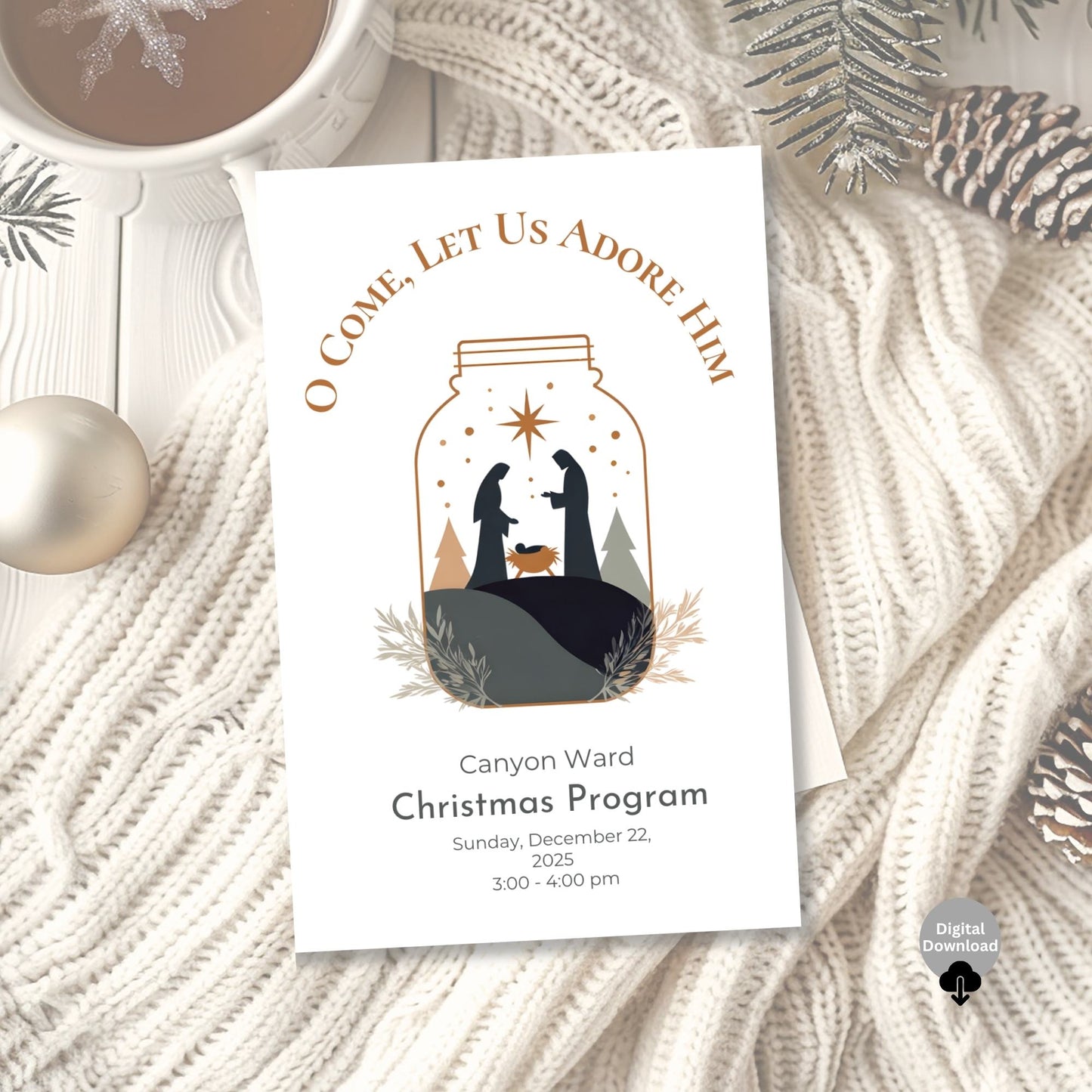 LDS Sacrament Meeting Program | Christmas Canva Template | Editable Church Printable Digital Download – Digital Printable by Digital Kim Designs
