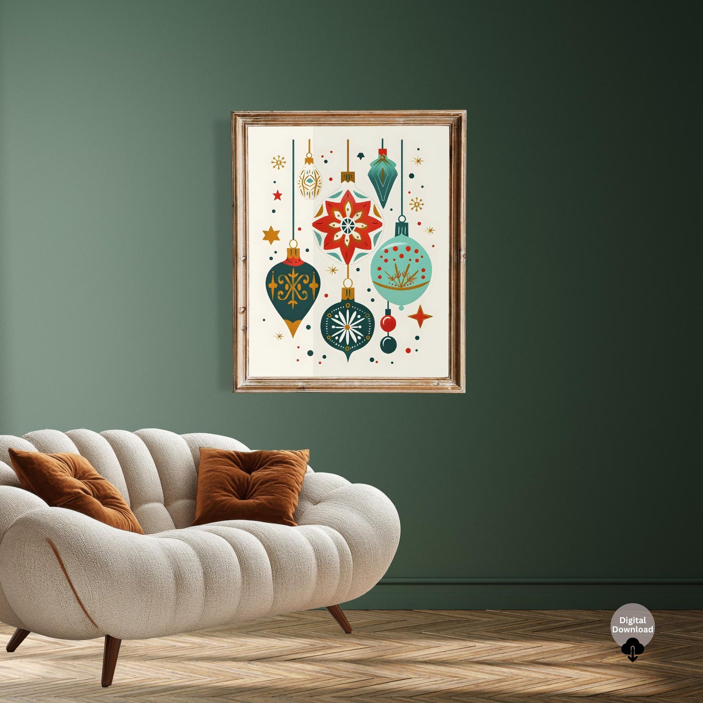 Mid - Century Christmas Wall Art | Retro Holiday Ornaments (Digital Download) – Digital Printable by Digital Kim Designs