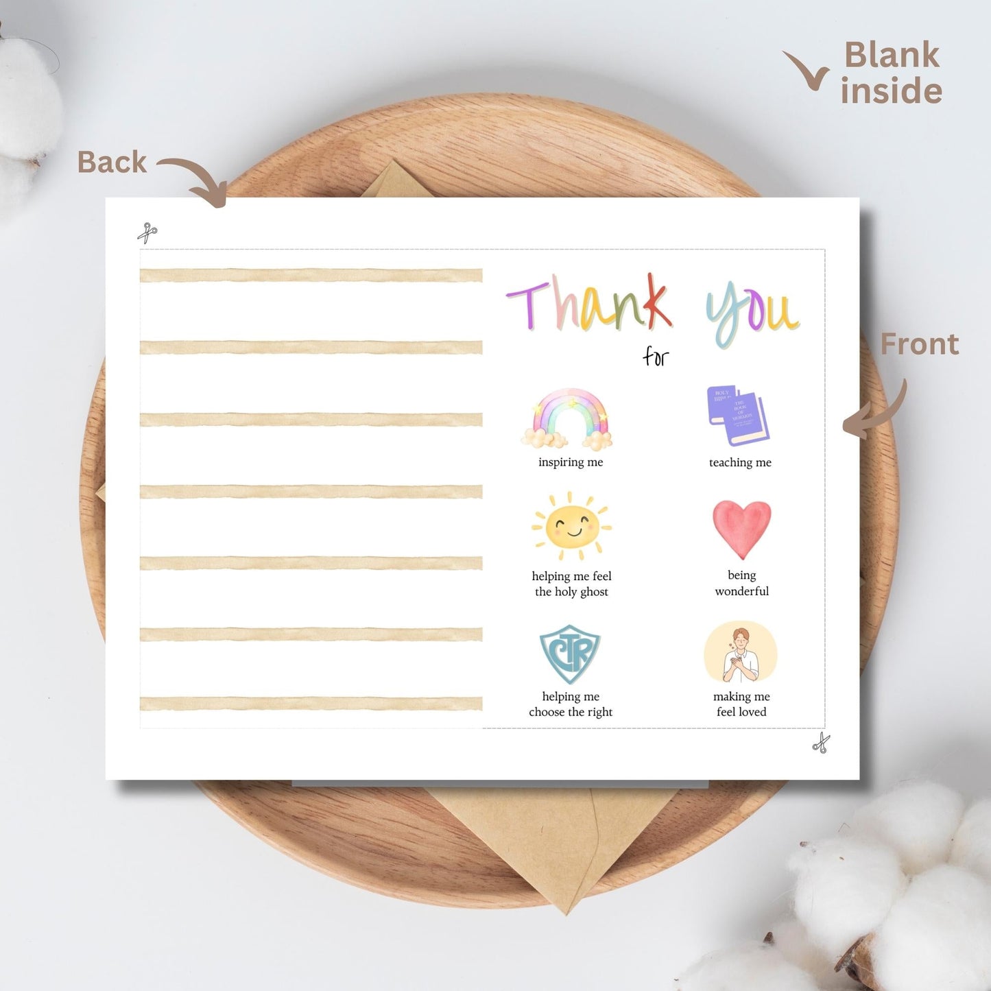 Printable LDS Teacher Thank You Card – Foldable 5x7 Digital Download for Church or Primary – Faith - Based Printable by Digital Kim Designs