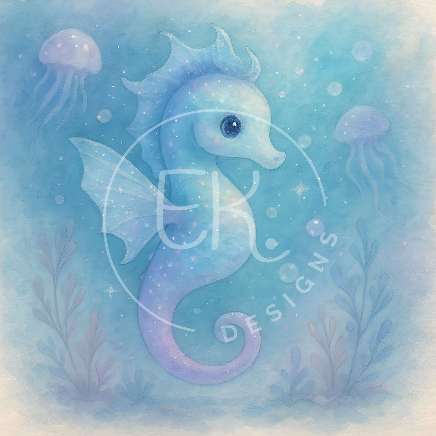Printable Seahorse Wall Art – Cute Ocean Nursery Decor | Instant Download – Faith - Based Printable by Digital Kim Designs
