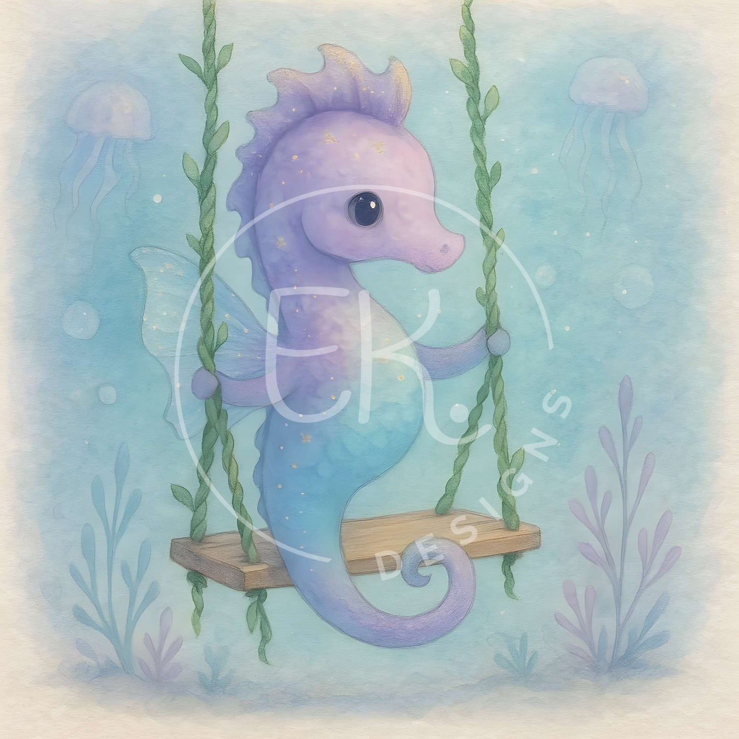Printable Seahorse Wall Art – Cute Ocean Nursery Decor | Instant Download – Faith - Based Printable by Digital Kim Designs