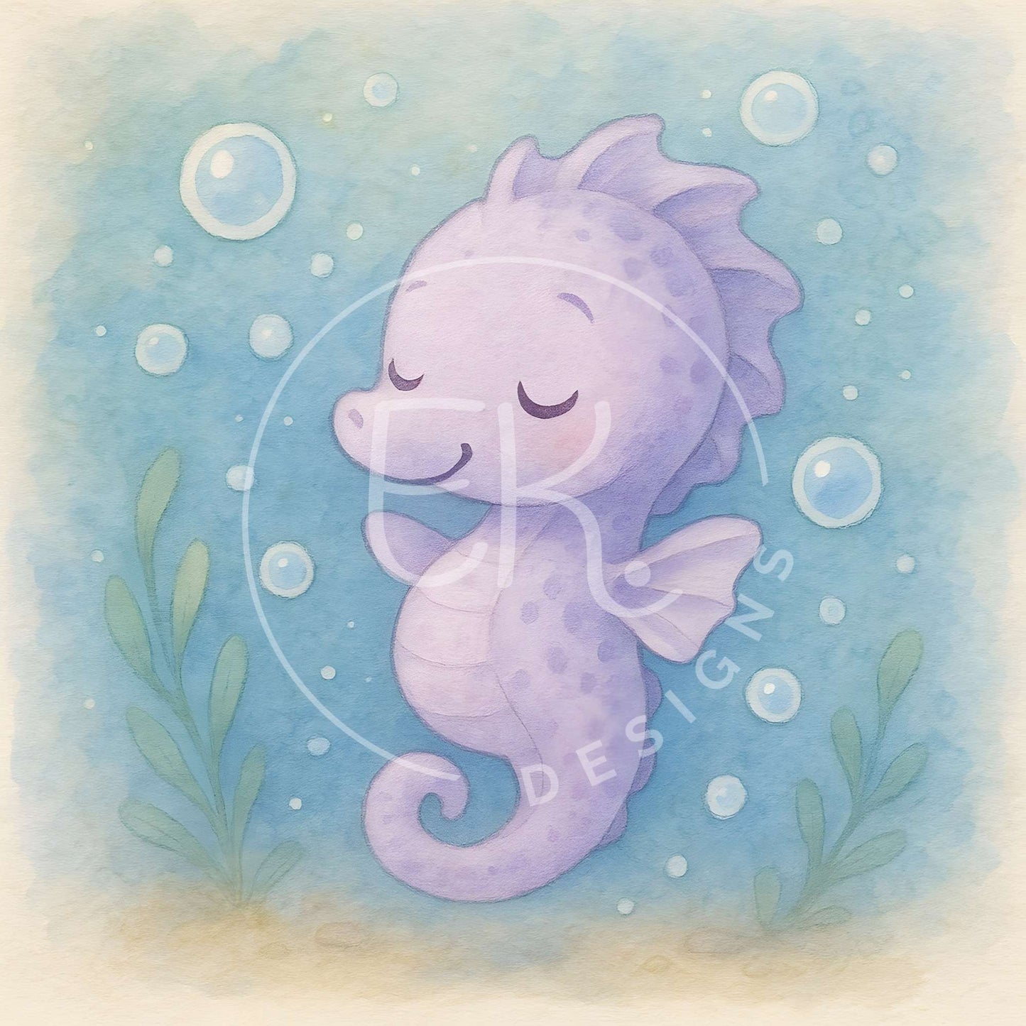 Printable Seahorse Wall Art – Cute Ocean Nursery Decor | Instant Download – Faith - Based Printable by Digital Kim Designs