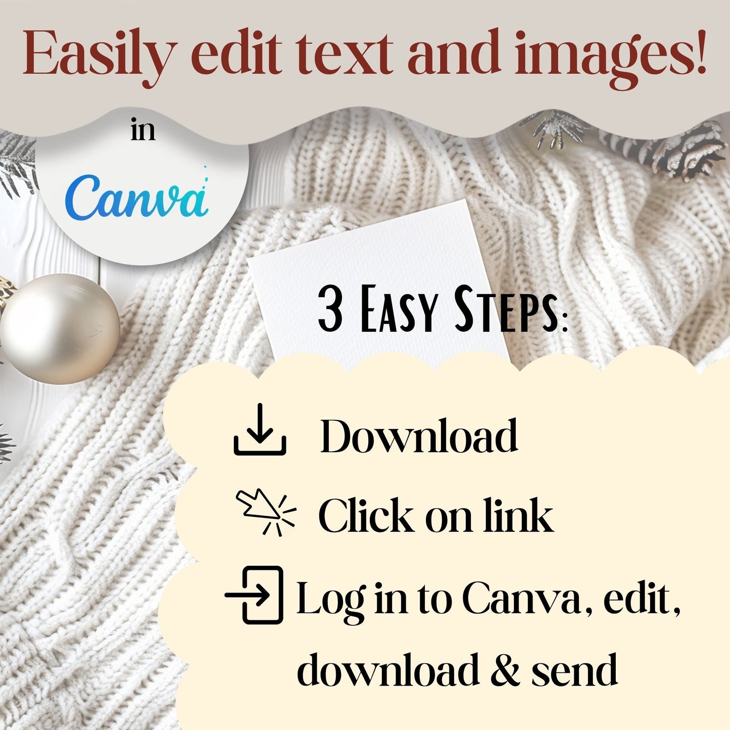 Animated Christmas Party Invitation | Editable Video Evite Template in Canva | Digital Holiday Dinner Invite – Digital Printable by Digital Kim Designs