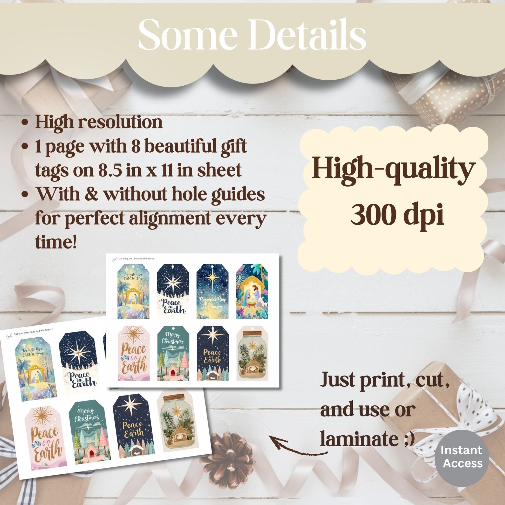 Christian Gift Tags | Printable Nativity & Religious Christmas Tags (Digital Download) – Digital Printable by Digital Kim Designs