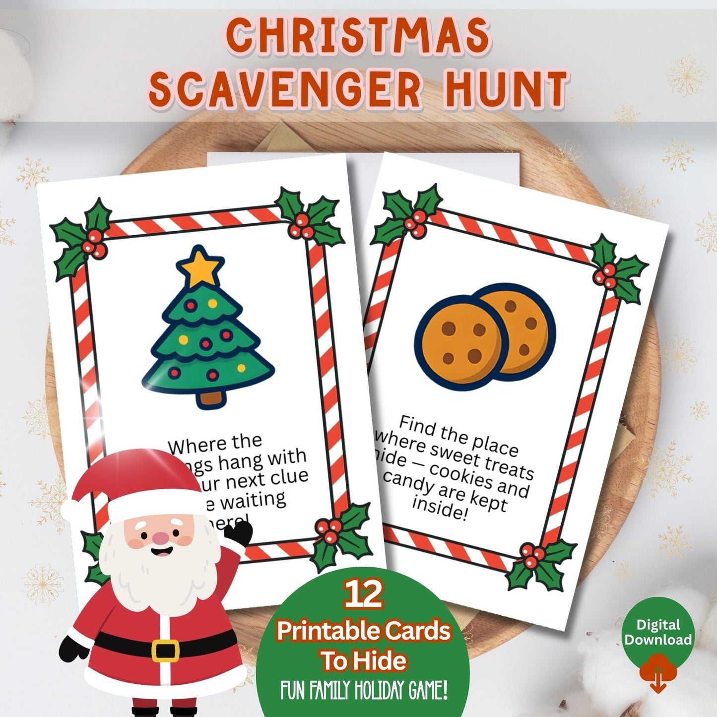 Christmas Scavenger Hunt Printable | Fun Family Holiday Game (Digital Download) – Digital Printable by Digital Kim Designs