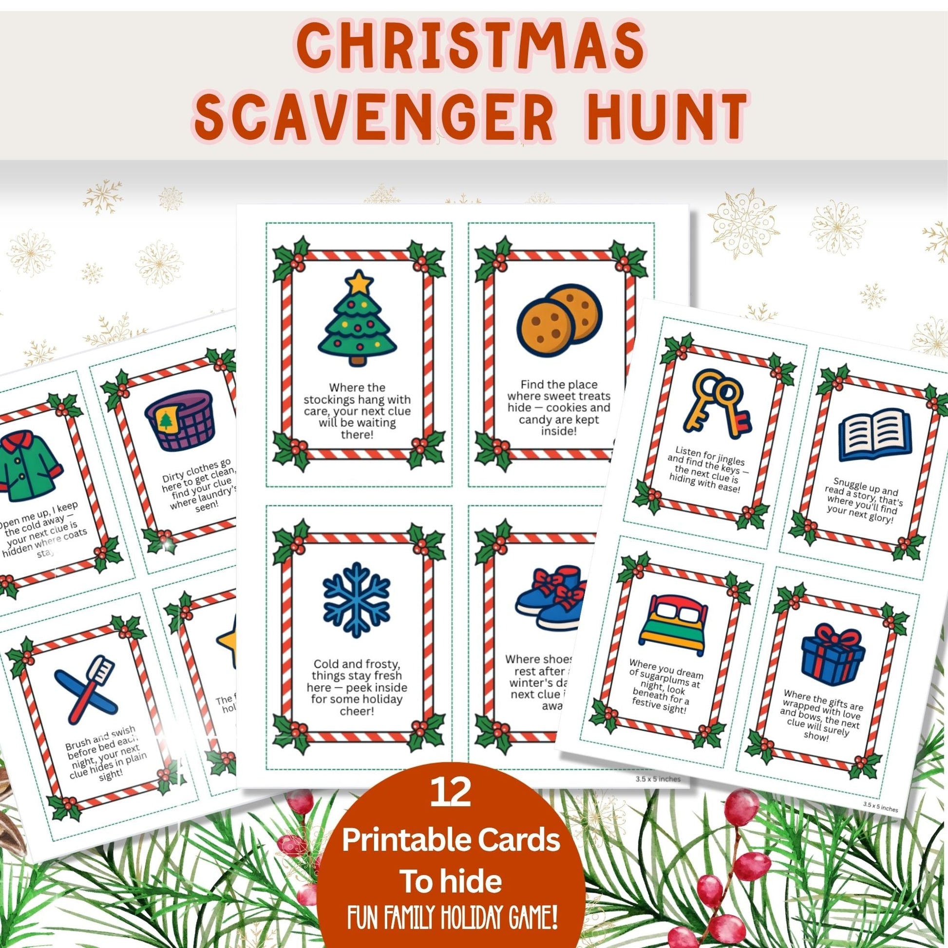 Christmas Scavenger Hunt Printable | Fun Family Holiday Game (Digital Download) – Digital Printable by Digital Kim Designs