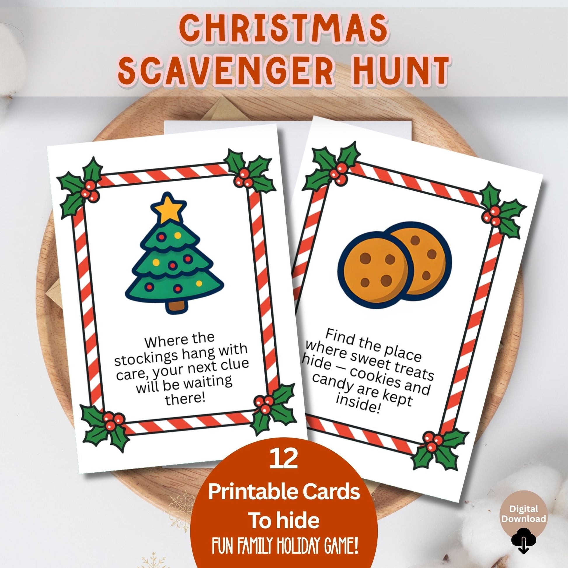 Christmas Scavenger Hunt Printable | Fun Family Holiday Game (Digital Download) – Digital Printable by Digital Kim Designs