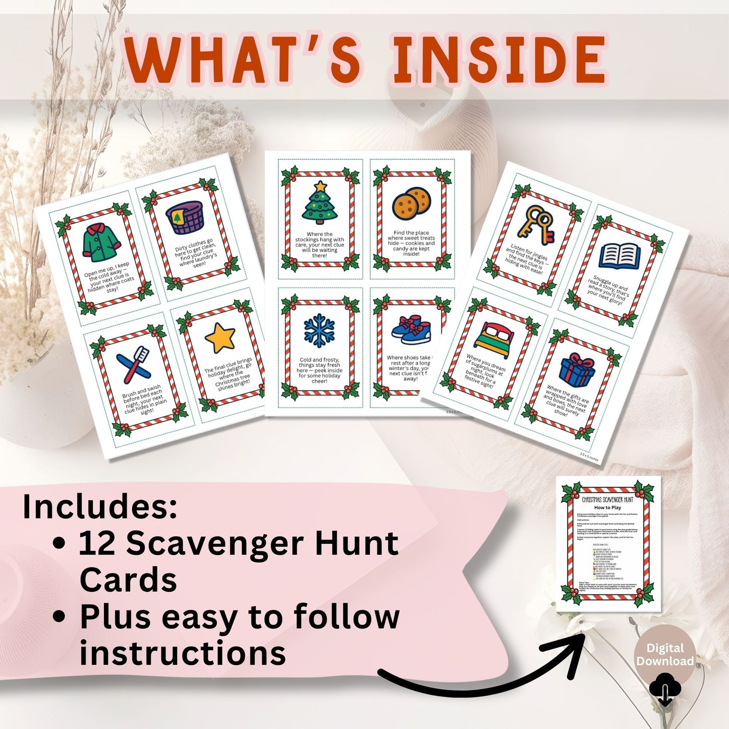 Christmas Scavenger Hunt Printable | Fun Family Holiday Game (Digital Download) – Digital Printable by Digital Kim Designs