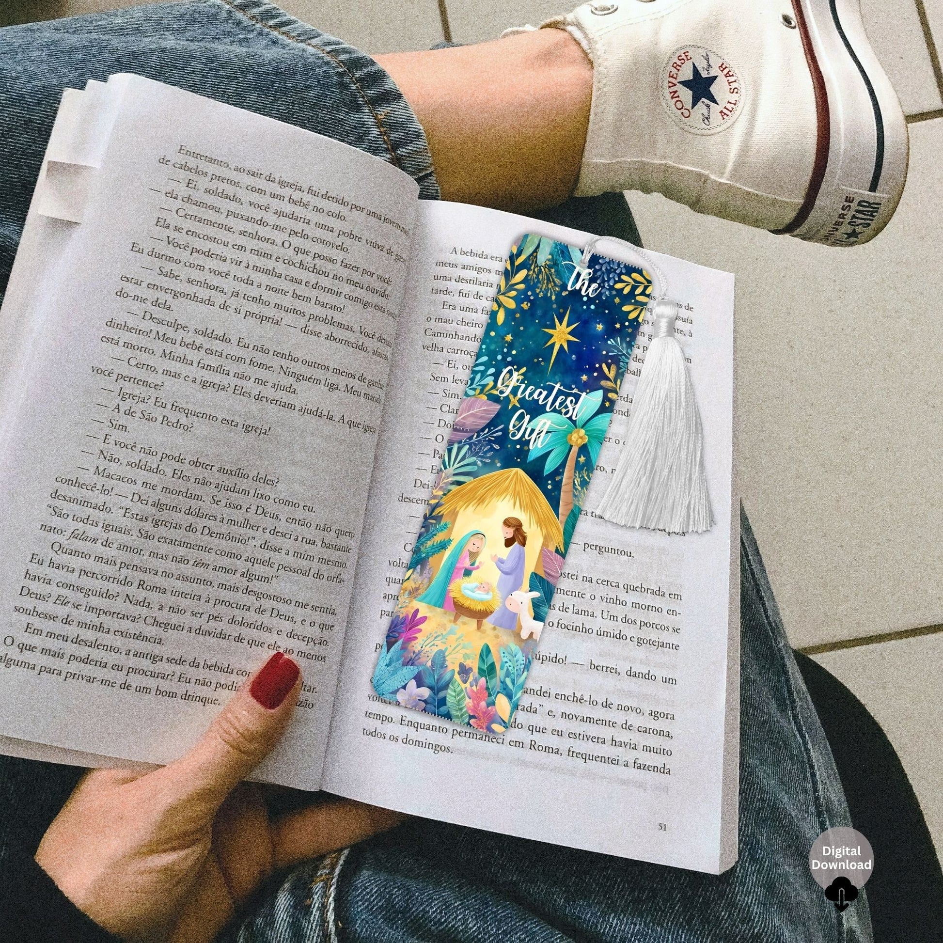 Christmas Scripture Bookmark Set – Nativity & Faith Art Printable Gift (Digital Download) – Digital Printable by Digital Kim Designs