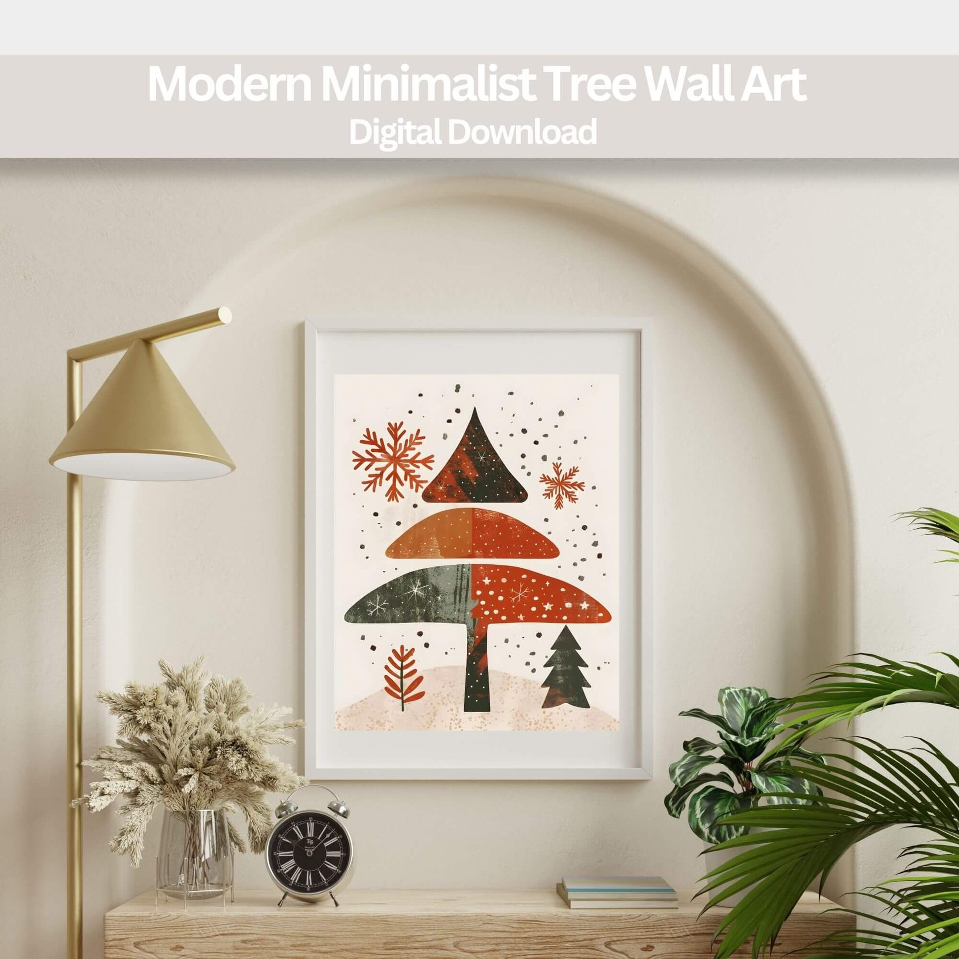 Christmas Tree Print | Minimalist Modern Holiday Printable | Mid Century Christmas Wall Art – Digital Printable by Digital Kim Designs