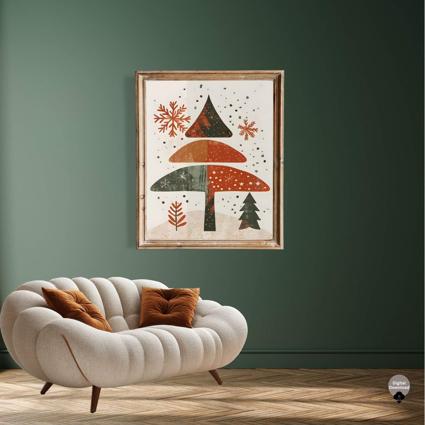 Christmas Tree Print | Minimalist Modern Holiday Printable | Mid Century Christmas Wall Art – Digital Printable by Digital Kim Designs