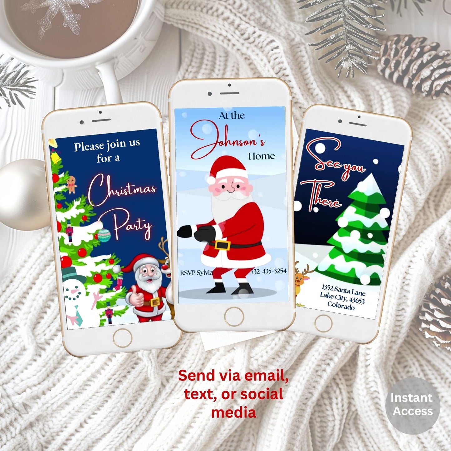 Christmas Video Invitation Template | Animated Holiday Party Evite | Editable Canva Digital Download – Digital Printable by Digital Kim Designs