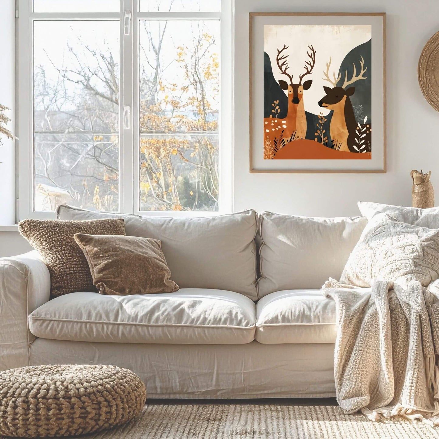 Deer Wall Art | Minimalist Woodland Christmas Printable | Rustic Holiday Digital Download – Digital Printable by Digital Kim Designs