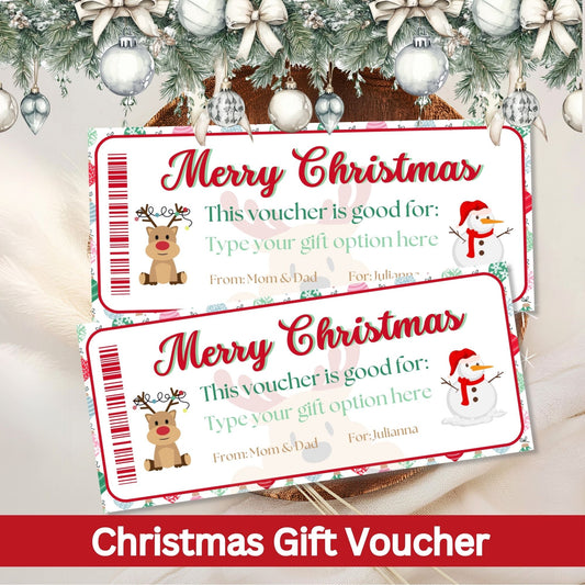Editable Christmas Gift Voucher | Printable Holiday Coupon Template (Digital Download) – Digital Printable by Digital Kim Designs