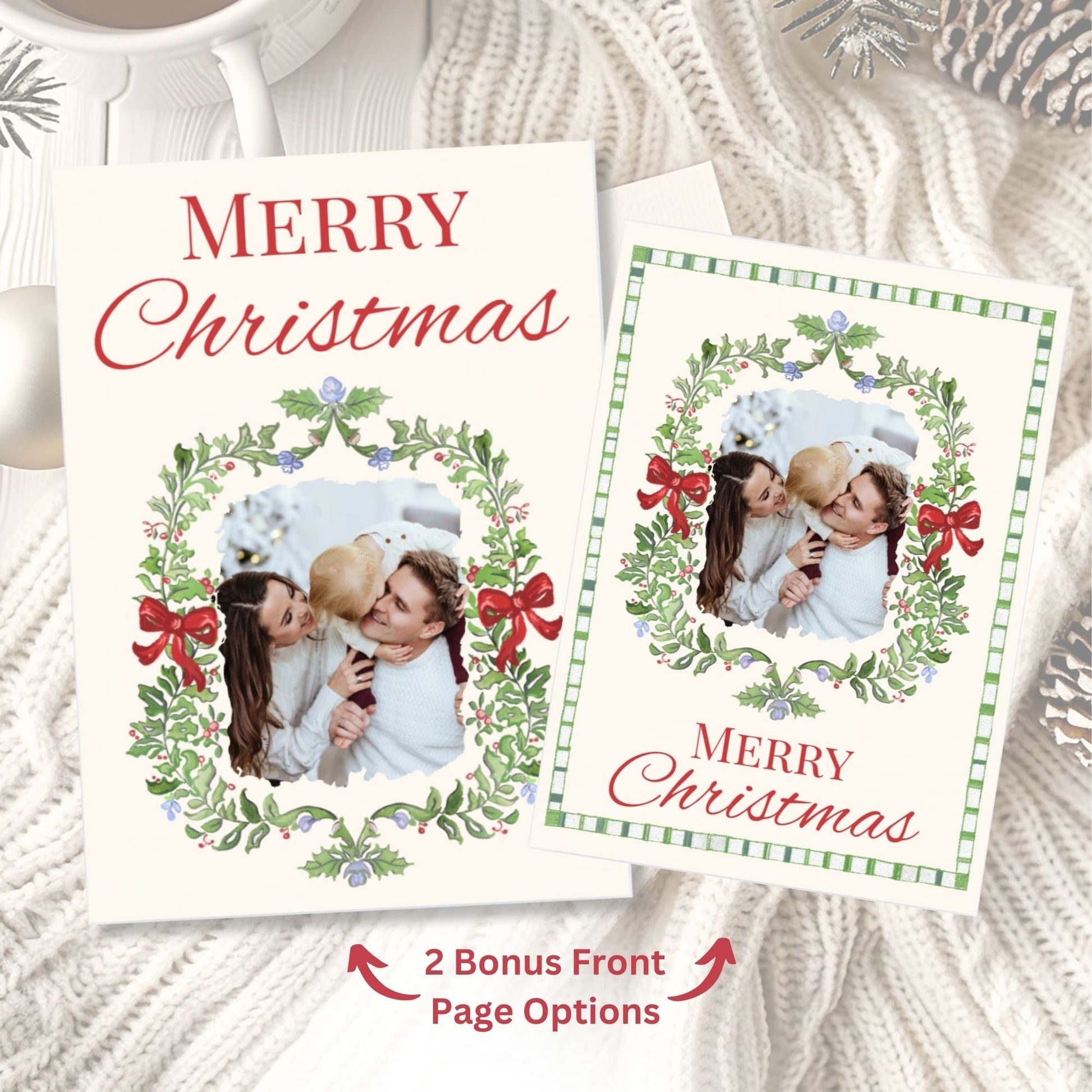 Editable Christmas Photo Card – Elegant Holiday Canva Template – Digital Printable by Digital Kim Designs
