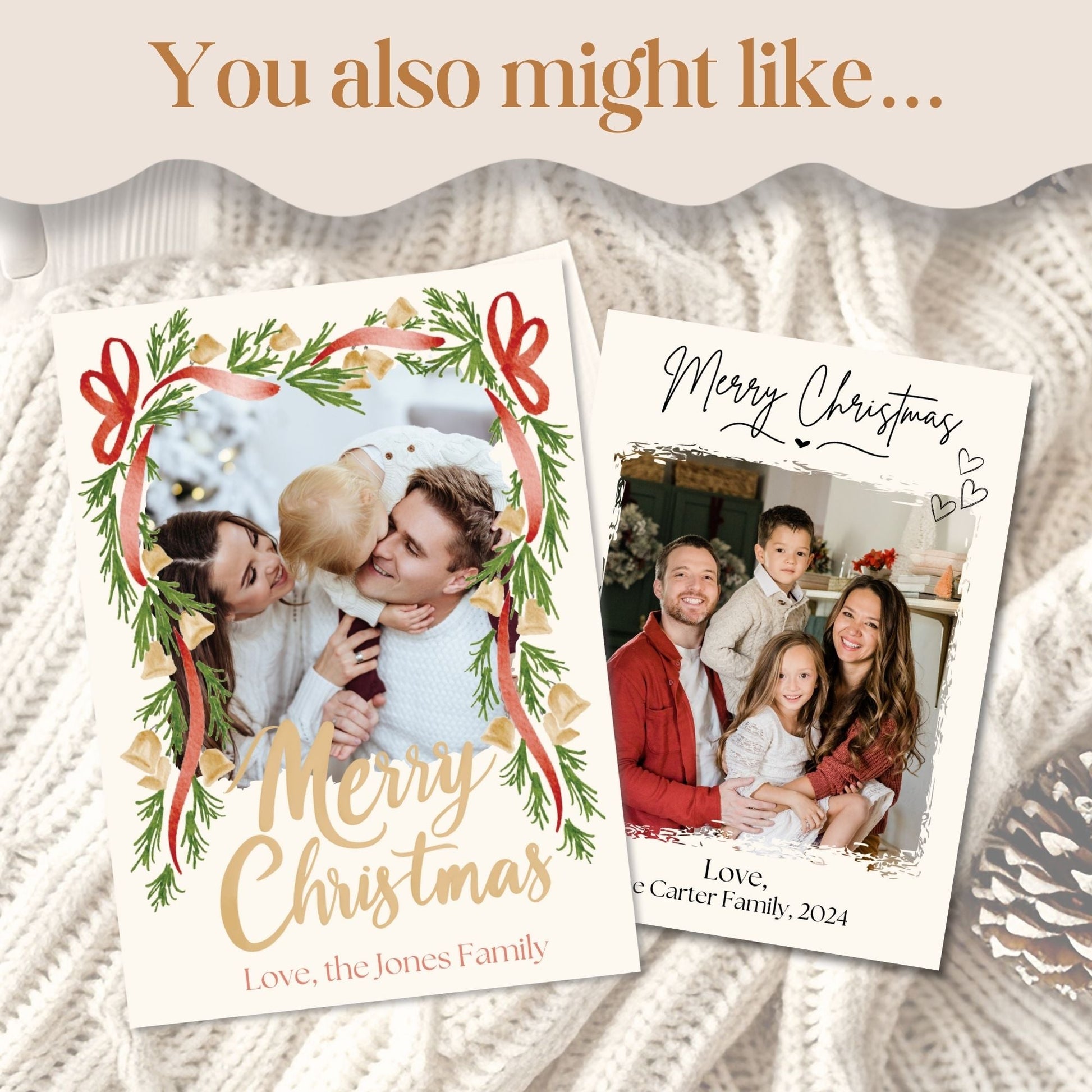 Editable Christmas Photo Card – Elegant Holiday Canva Template – Digital Printable by Digital Kim Designs