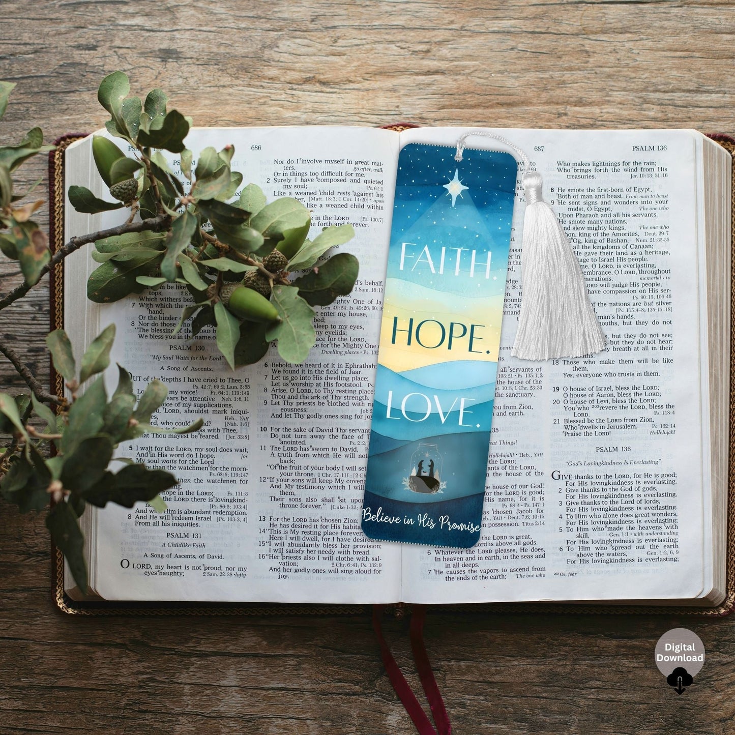 Faith, Hope & Love Scripture Bookmark Set – Printable Christian & LDS Gift (Digital Download) – Digital Printable by Digital Kim Designs