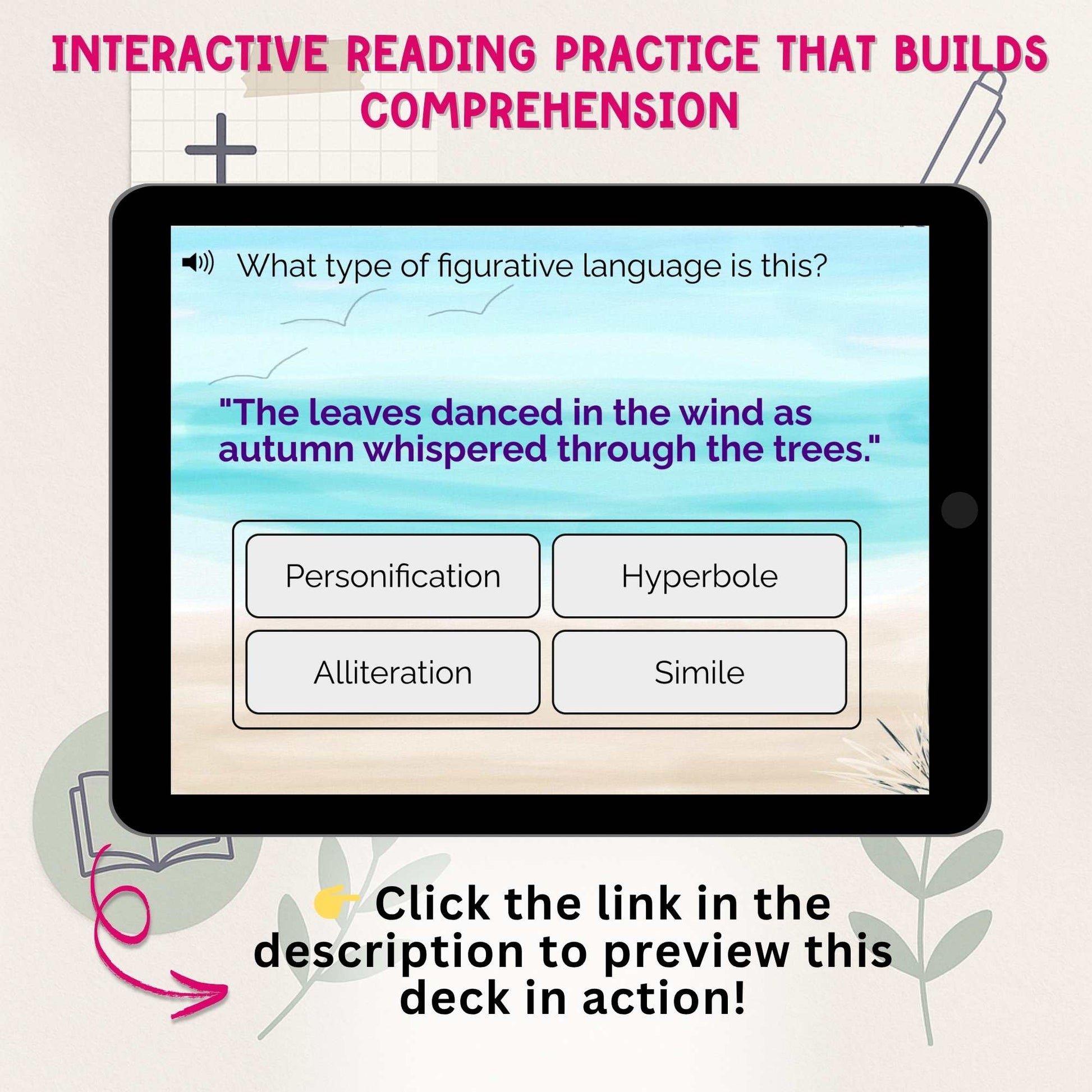 Figurative Language Boom Cards™ | 40 Interactive ELA Task Cards for Grades 4–7 – Faith - Based Printable by Digital Kim Designs