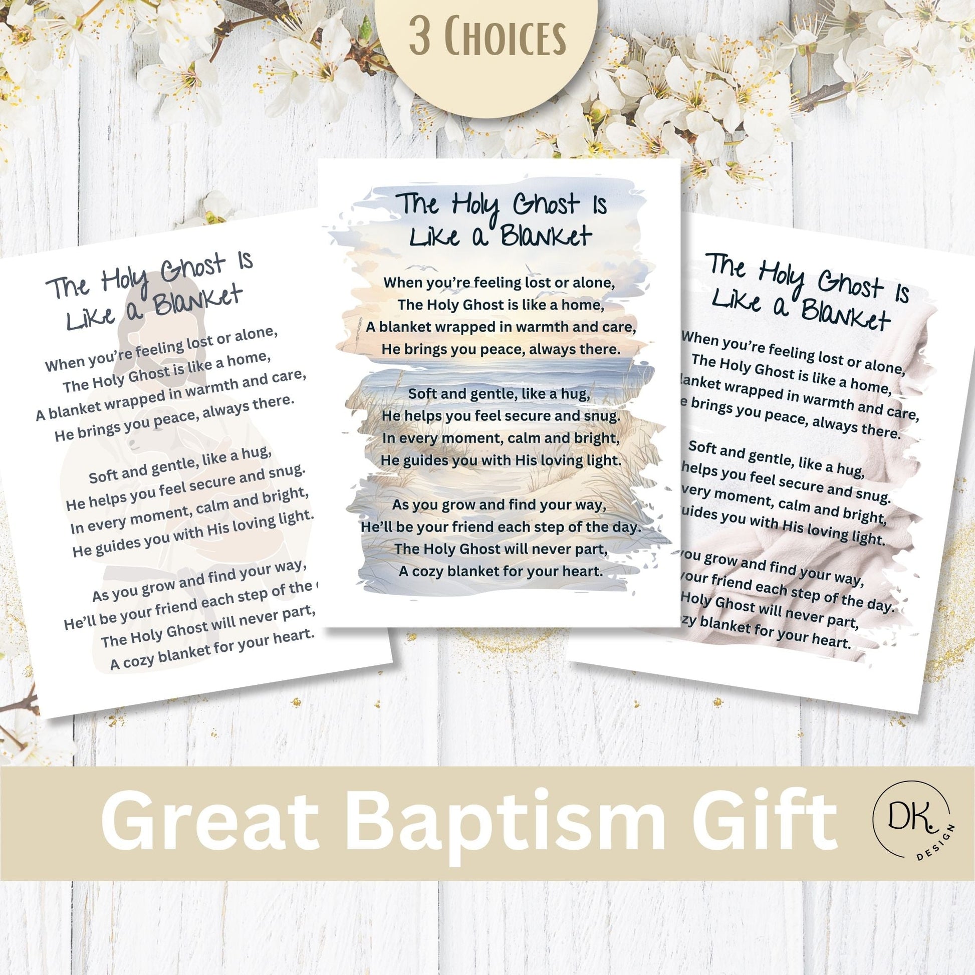 Holy Ghost Blanket Poem – Printable LDS Baptism Gift for Boys & Girls | Faith - Based Keepsake – Faith - Based Printable by Digital Kim Designs