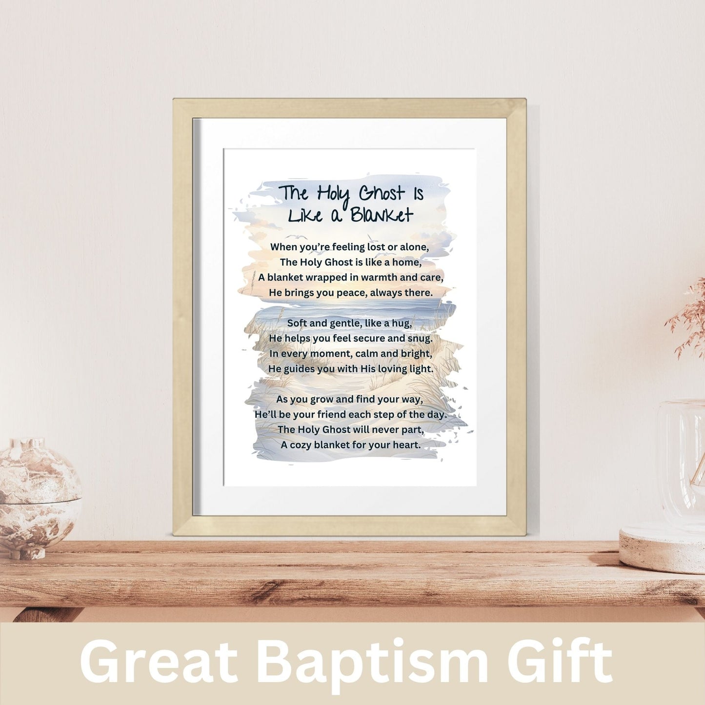 Holy Ghost Blanket Poem – Printable LDS Baptism Gift for Boys & Girls | Faith - Based Keepsake – Faith - Based Printable by Digital Kim Designs