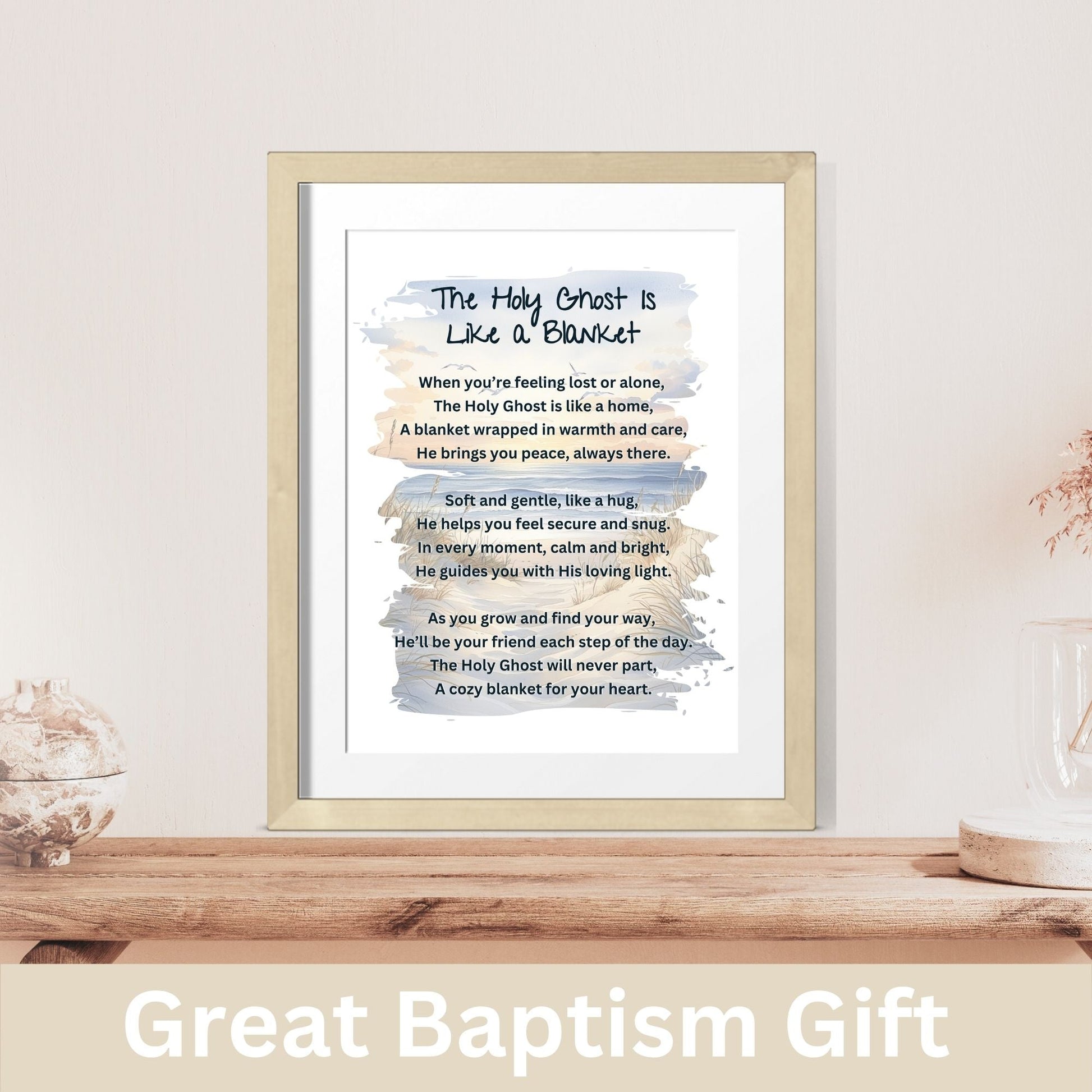 Holy Ghost Blanket Poem – Printable LDS Baptism Gift for Boys & Girls | Faith - Based Keepsake – Faith - Based Printable by Digital Kim Designs