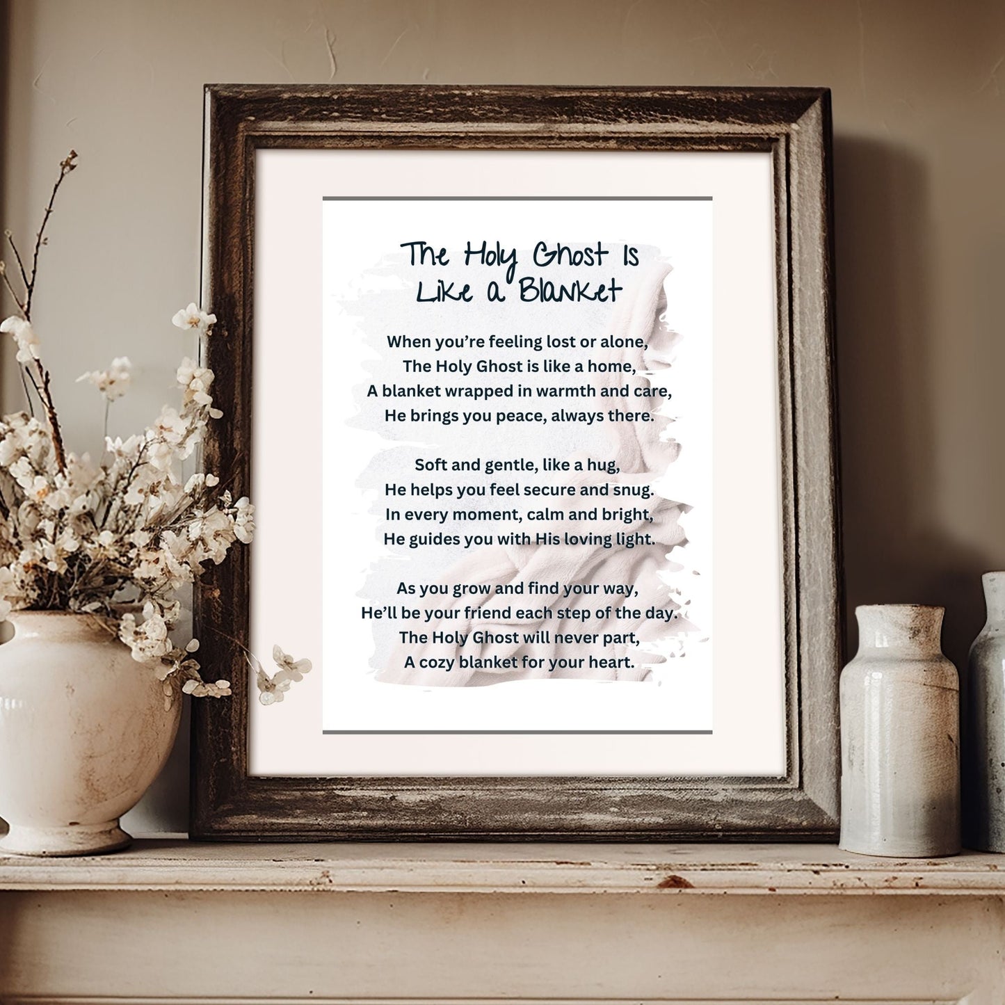 Holy Ghost Blanket Poem – Printable LDS Baptism Gift for Boys & Girls | Faith - Based Keepsake – Faith - Based Printable by Digital Kim Designs