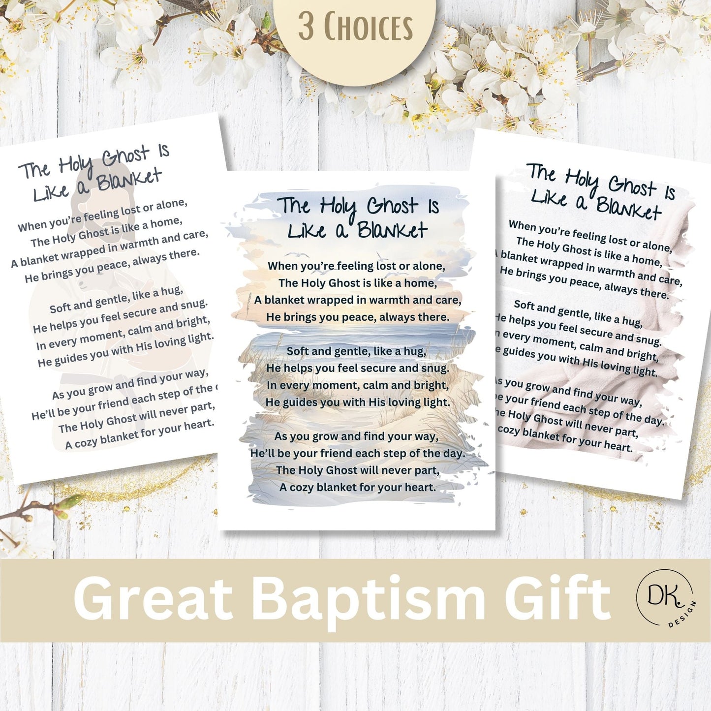 Holy Ghost Blanket Poem – Printable LDS Baptism Gift for Boys & Girls | Faith - Based Keepsake – Faith - Based Printable by Digital Kim Designs