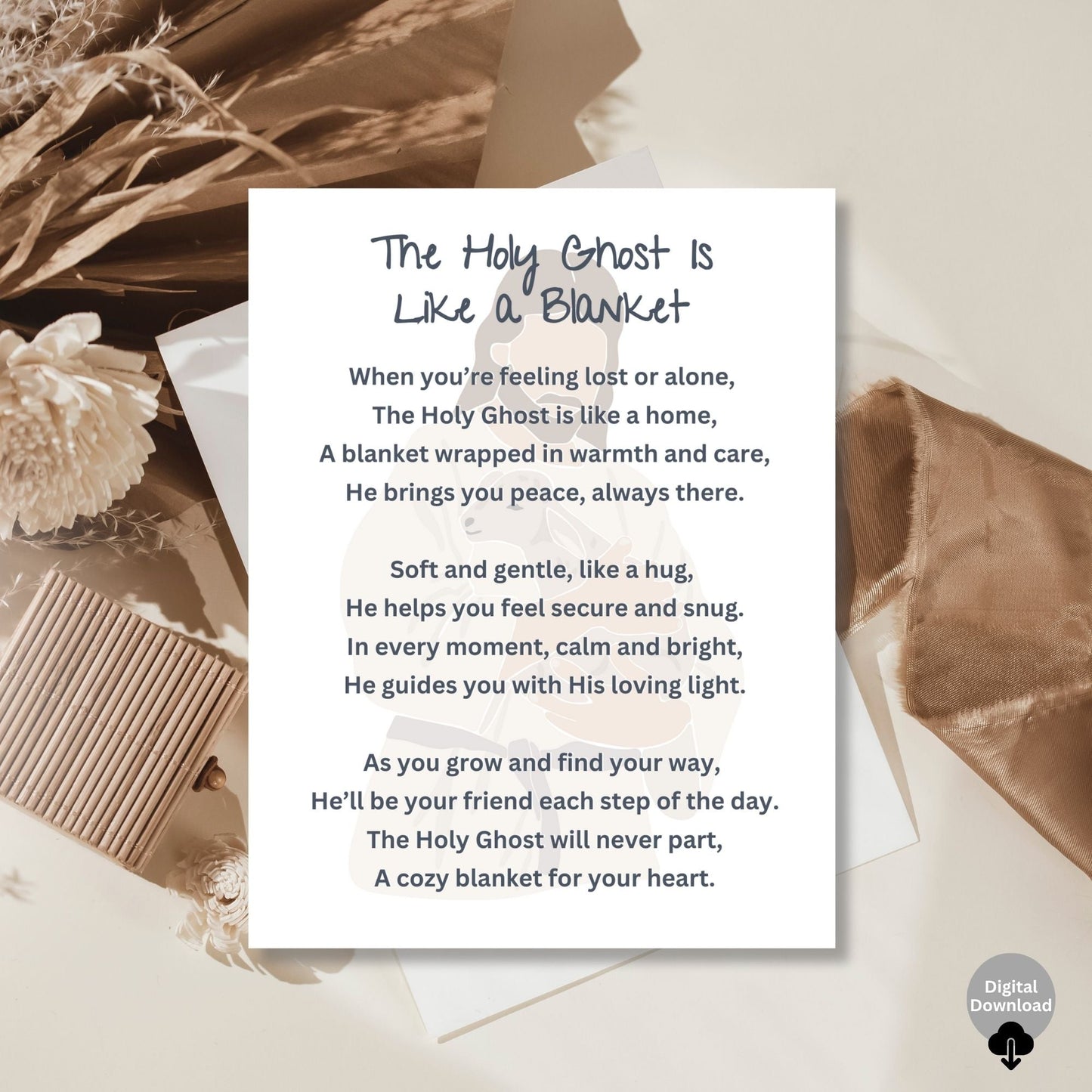 Holy Ghost Blanket Poem – Printable LDS Baptism Gift for Boys & Girls | Faith - Based Keepsake – Faith - Based Printable by Digital Kim Designs