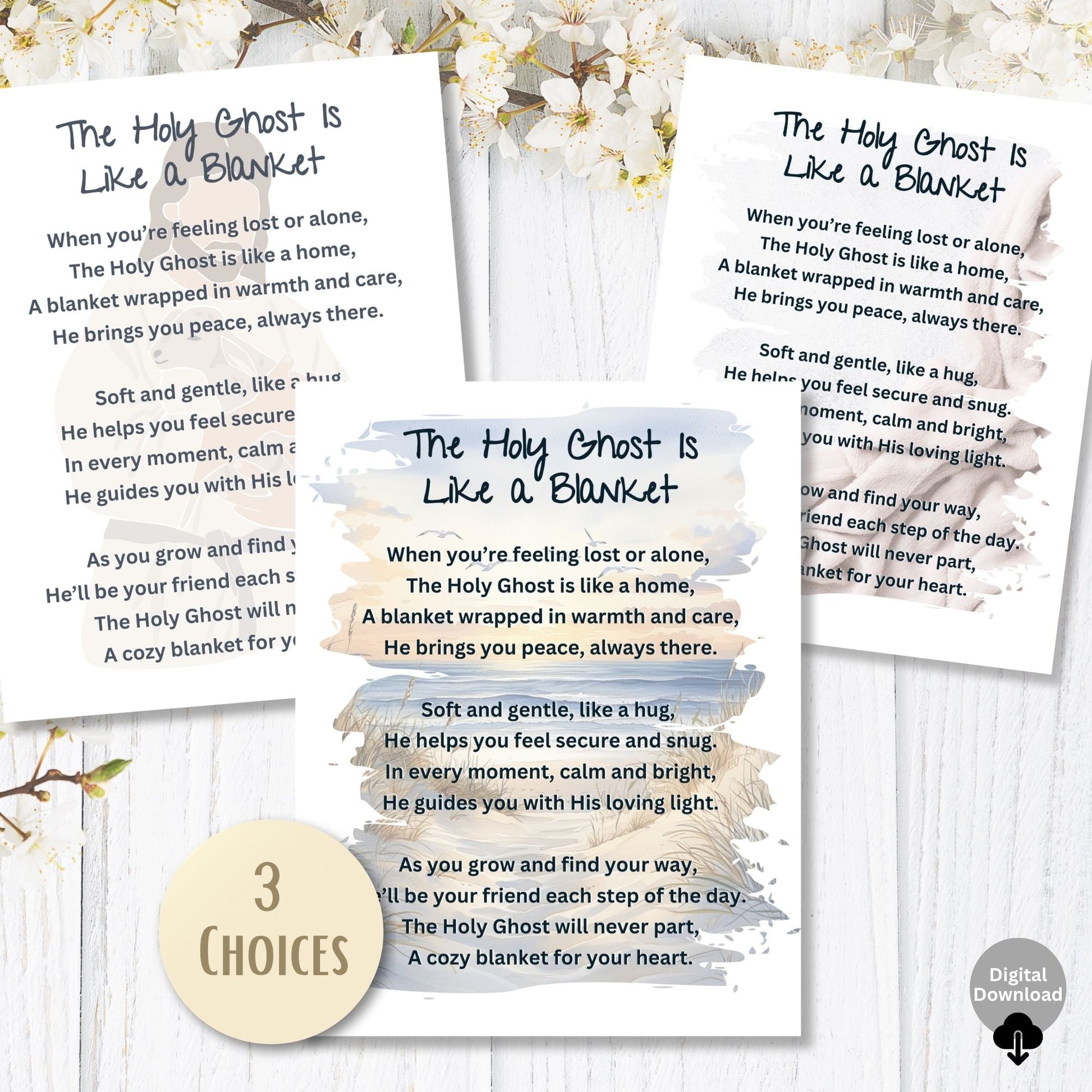 Holy Ghost Blanket Poem – Printable LDS Baptism Gift for Boys & Girls | Faith - Based Keepsake – Faith - Based Printable by Digital Kim Designs