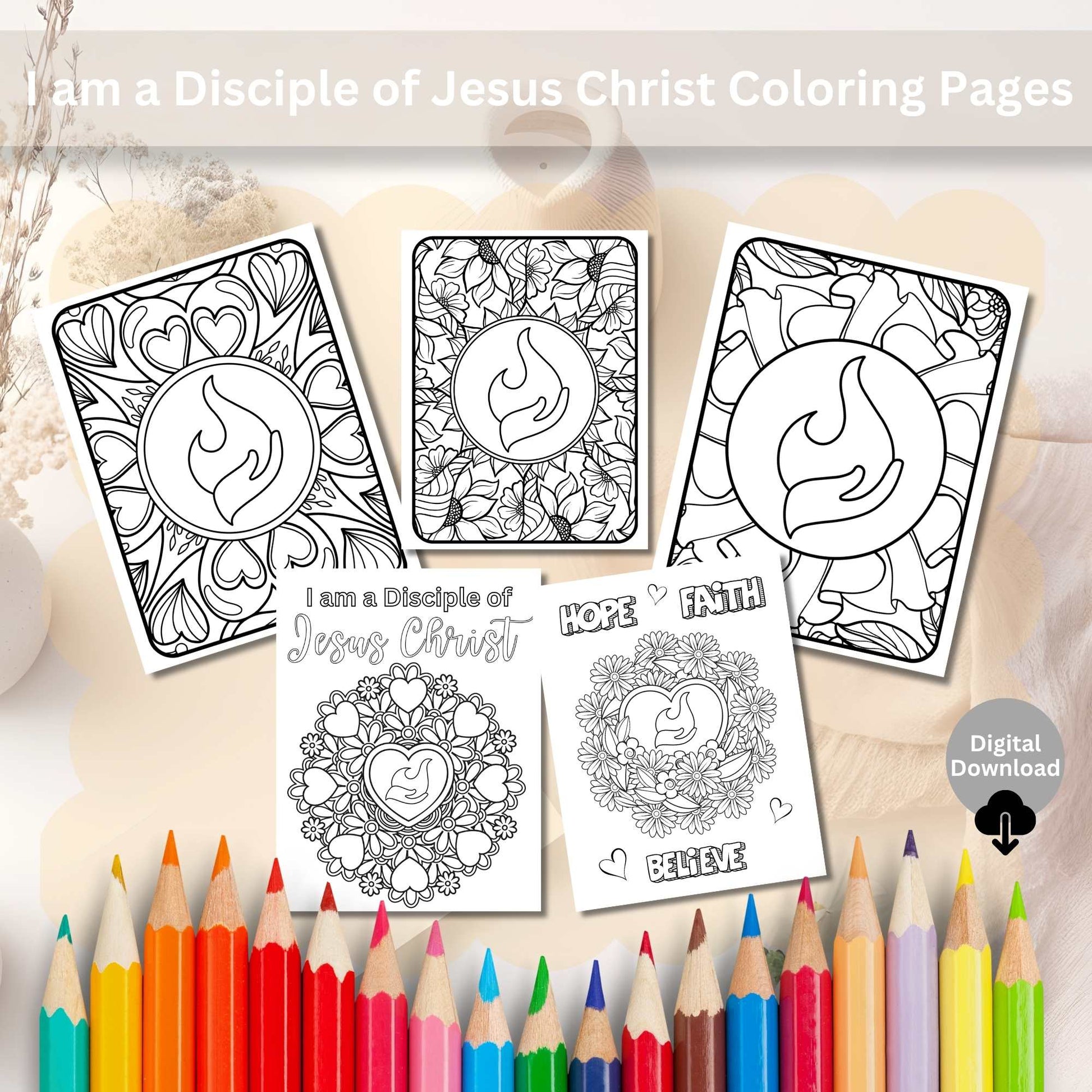 I Am a Disciple of Jesus Christ – Printable LDS Coloring Pages for Youth & Adults – Faith - Based Printable by Digital Kim Designs