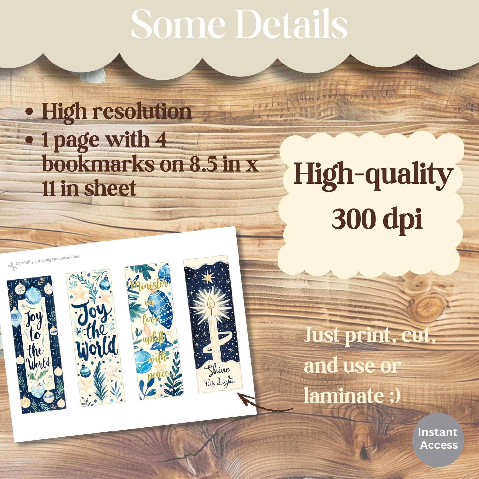 Joy to the World Bookmark Set – Printable Faith - Based Christmas Gift – Digital Printable by Digital Kim Designs