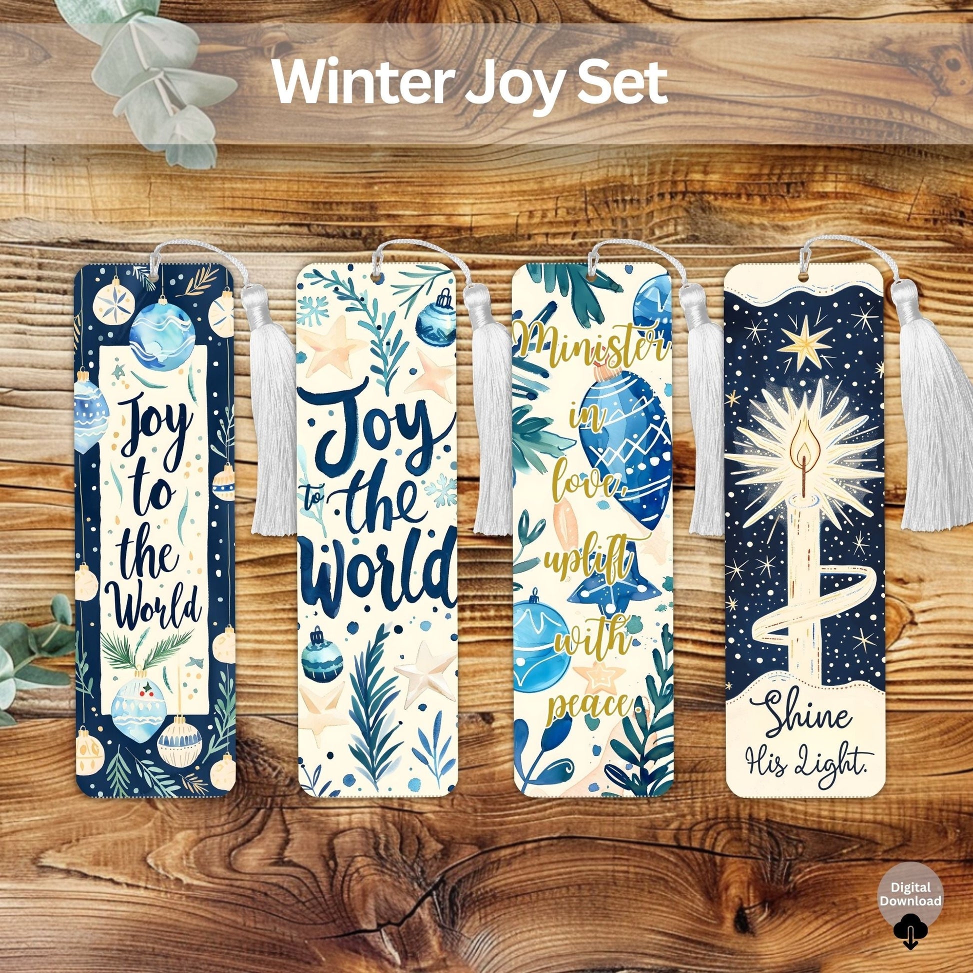 Joy to the World Bookmark Set – Printable Faith - Based Christmas Gift – Digital Printable by Digital Kim Designs